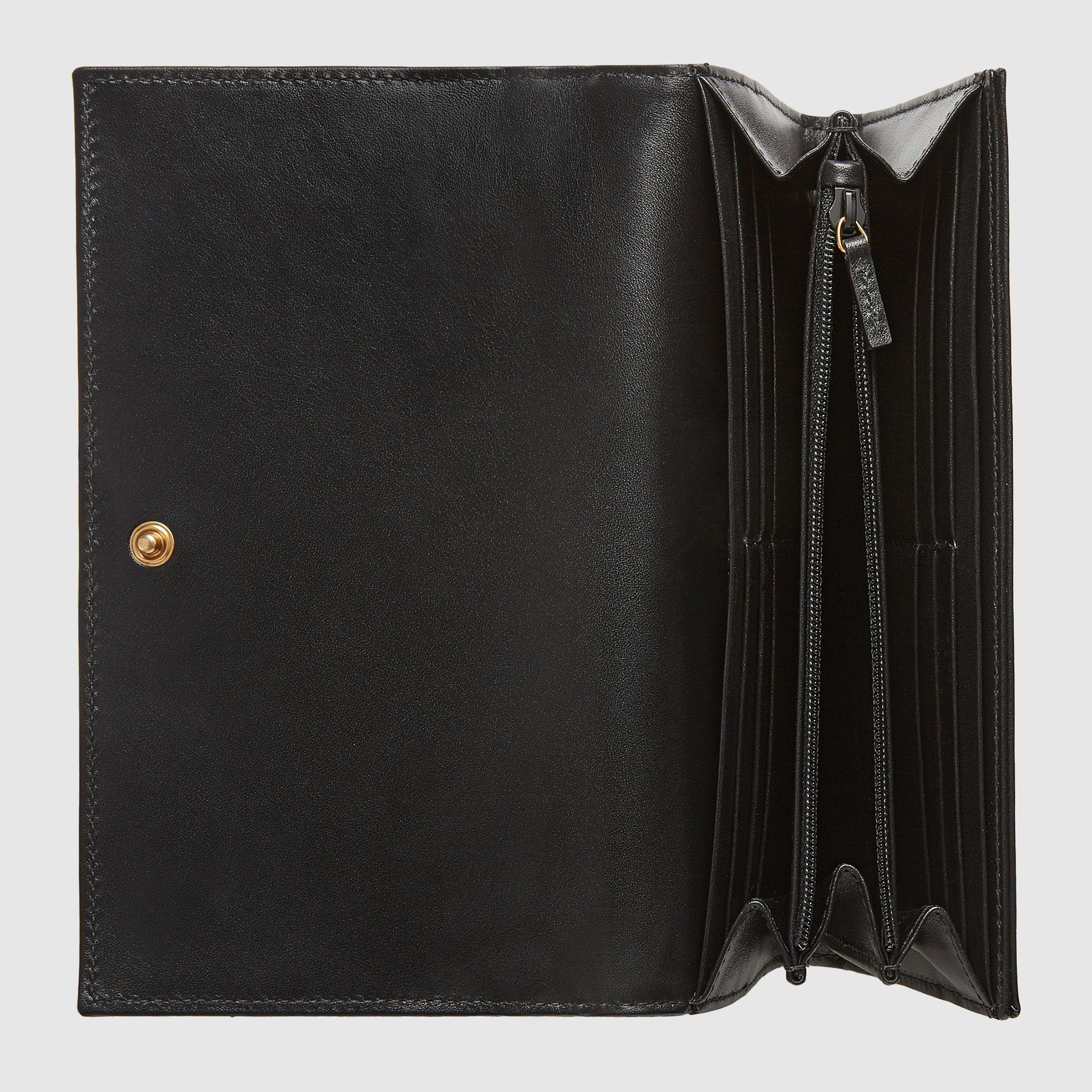 Gucci GG Marmont Continental Wallet with Animal Studs - Black Leather Designer Wallet for Women | Perfect for Everyday Use, Parties & Gift Giving