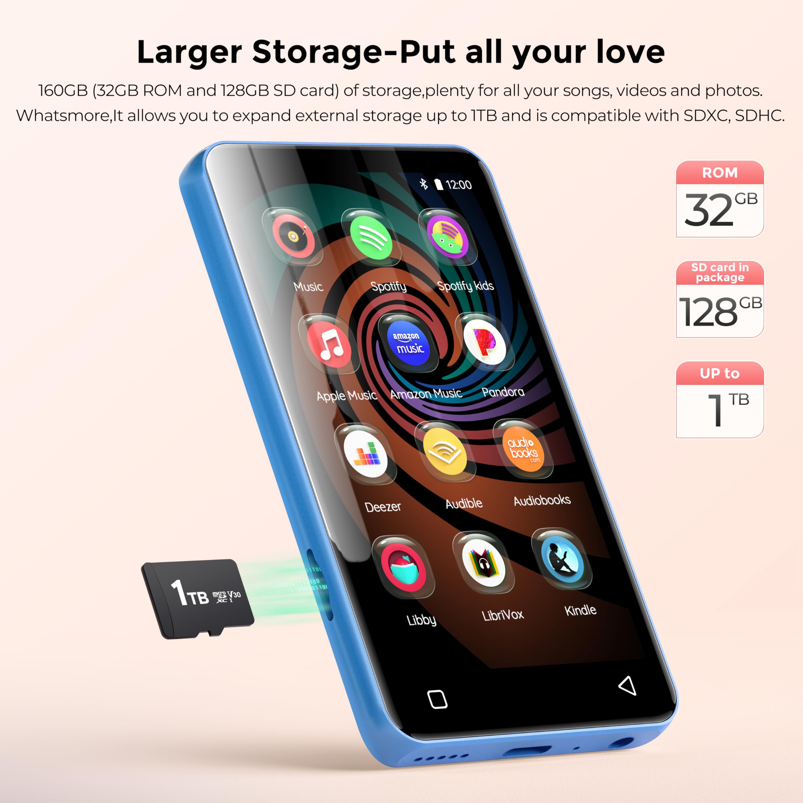 Innioasis 160GB MP3 Player with Bluetooth & WiFi, 4