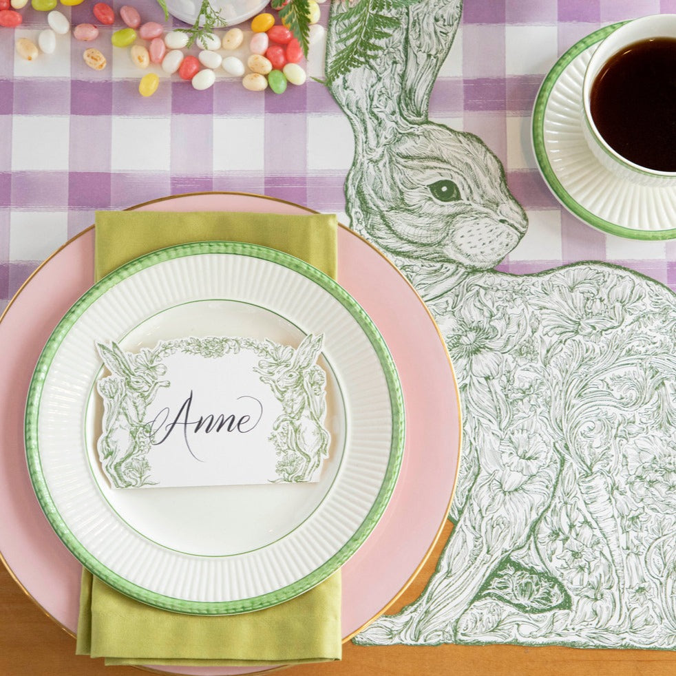 Premium Die-Cut Greenhouse Hare Placemat - Eco-Friendly Table Decor for Spring & Easter Dining, Perfect for Home, Party, and Holiday Celebrations