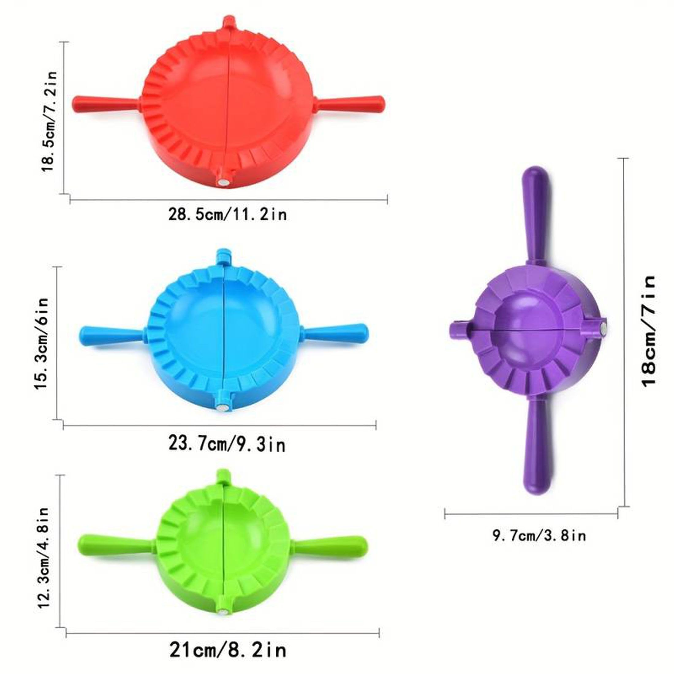 Dumpling Maker Press Mold Set of 4 – 5 inch & 6 inch Gyoza, Empanada, Pot Pie & Ravioli Maker Kit | Professional Dough Press for Chinese Soup Dumplings, Pierogi & More | Perfect for Home Cooking, Meal Prep & Asian Cuisine
