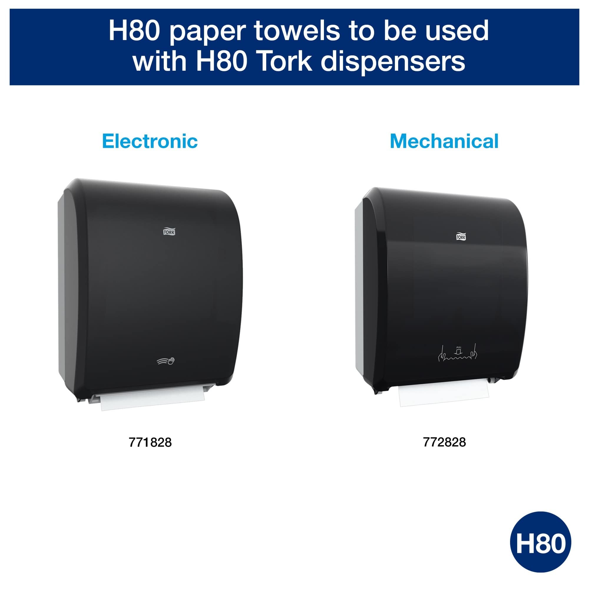 Tork White H80 Paper Hand Towel Roll - 6 Rolls x 800 ft, 100% Recycled Fiber, Universal Fit for All Dispensers | Ideal for Restrooms, Kitchens & Office Use