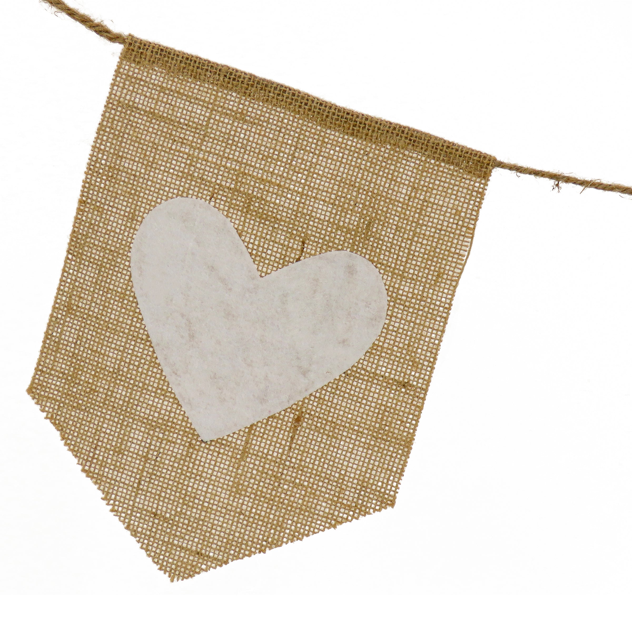 6 ft. Valentine's Day Jute Garland with Natural & White Hearts - Romantic Home Decor for Weddings, Parties & Photo Backdrops