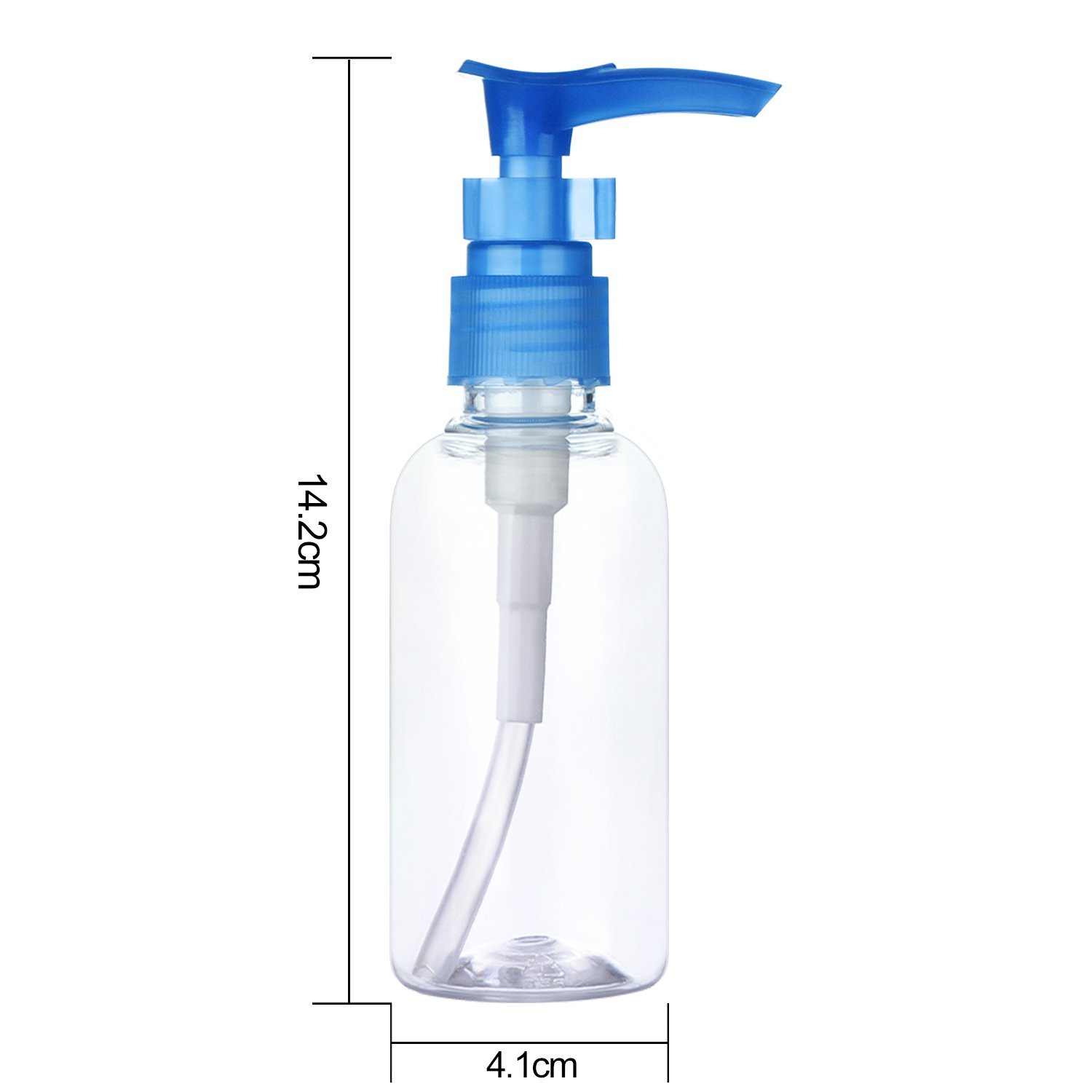 4 Pack 3.4oz/100ml Clear Travel Bottles with Pump - Leak Proof Refillable Plastic Containers for Shampoo, Conditioner, Body Wash & Facial Cleanser - Perfect for Air Travel, Gym, Camping & Toiletry Organization
