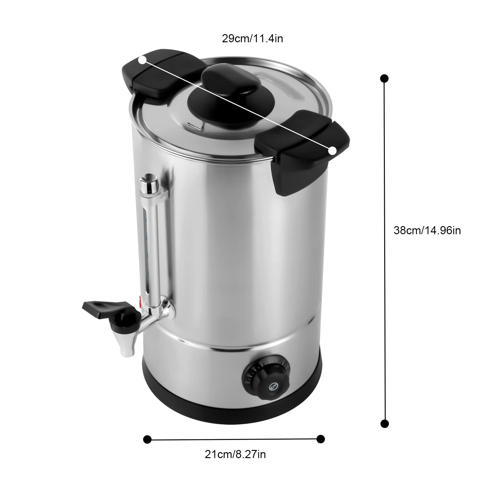 Commercial Grade Stainless Steel 54-Cup (8L/2.11gal) Coffee Urn with Percolator - Large Capacity Coffee Maker & Hot Water Dispenser for Home, Office, Wedding, Catering & Events - Perfect for Parties, Banquets & Bulk Brewing