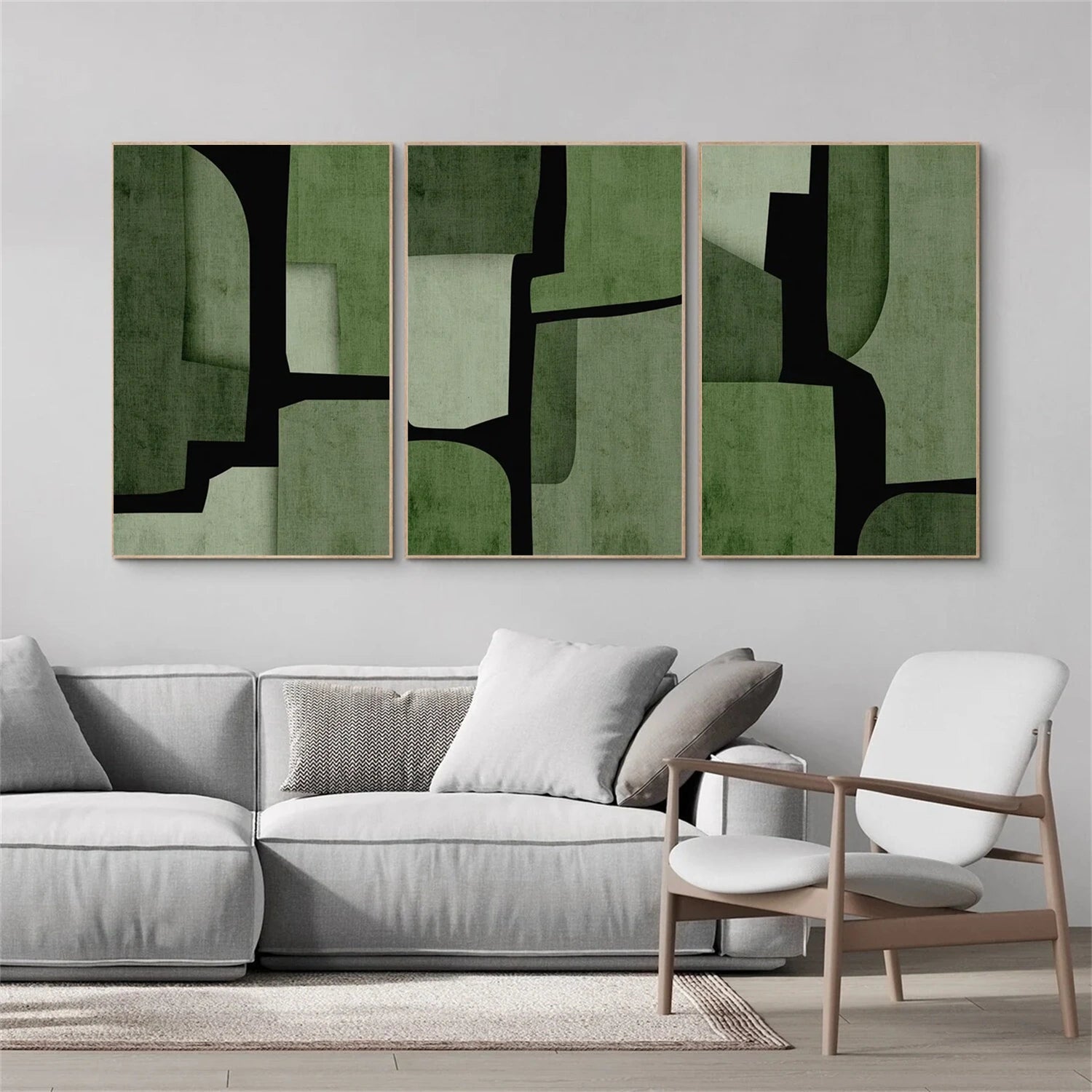 Abstract Tranquility Wall Art Set of 3 Canvas Paintings - Modern Home Decor for Living Room, Bedroom & Office #WS292