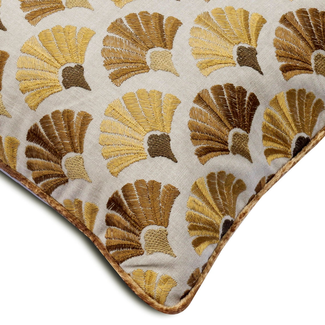 Autumn Flourish Beige Cotton Throw Pillow Cover - Soft Decorative Cushion Case for Sofa, Bed, Living Room & Fall Home Decor