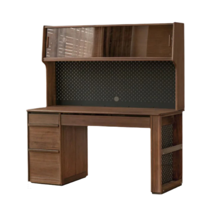 55.1x23.6x63.4 inch / 140x60x161 cm / rich dark walnut color / desk shelf
