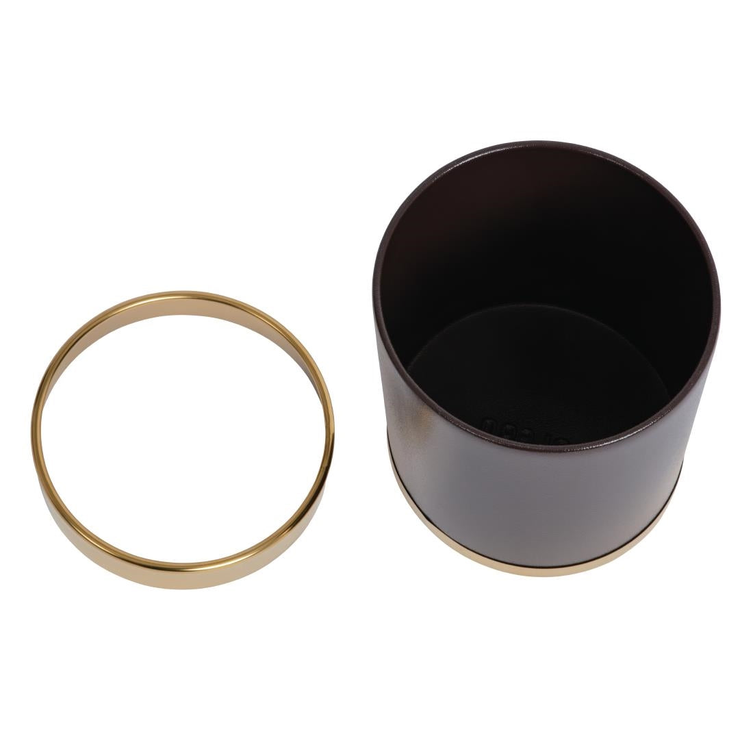 Elegant Bolero Waste Paper Bin with Gold Rim - Stylish Office & Home Trash Can for Desks, Living Rooms & Bedrooms