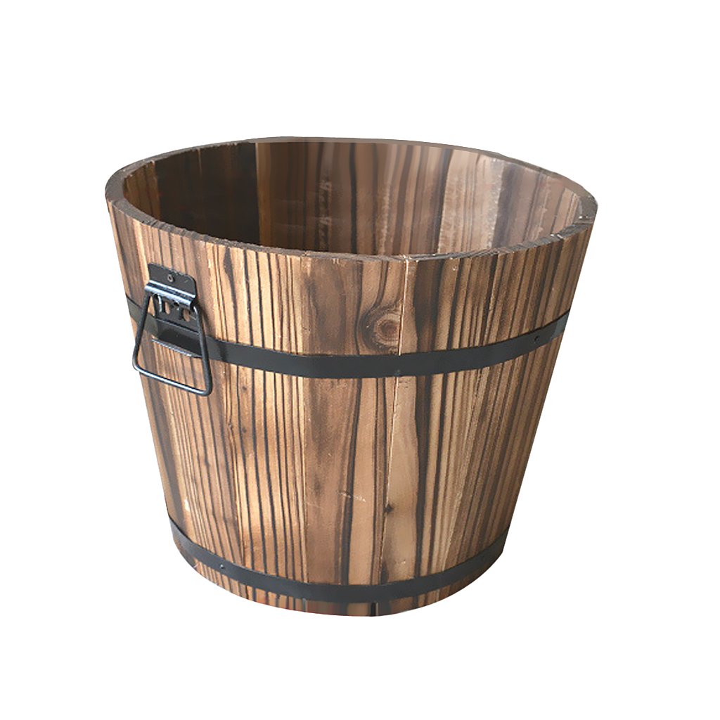 Vintage Rustic Wooden Bucket Planters for Succulents & Cacti - Small Flower Pots for Tabletop Decor, Home & Office Plant Display - Perfect for Windowsills, Desks, and Gift Giving