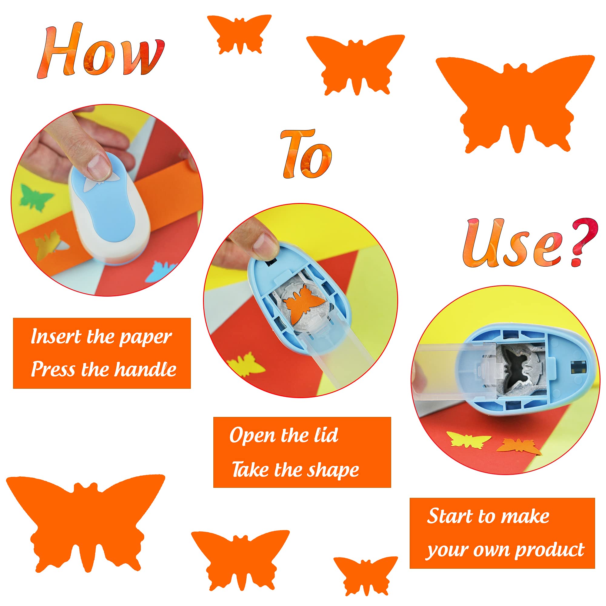 1-Inch Butterfly Shape Hole Punch for Paper Crafting - Scrapbooking, Card Making & DIY Arts - Handheld Lever Punch Tool for Creative Projects & Home Decor