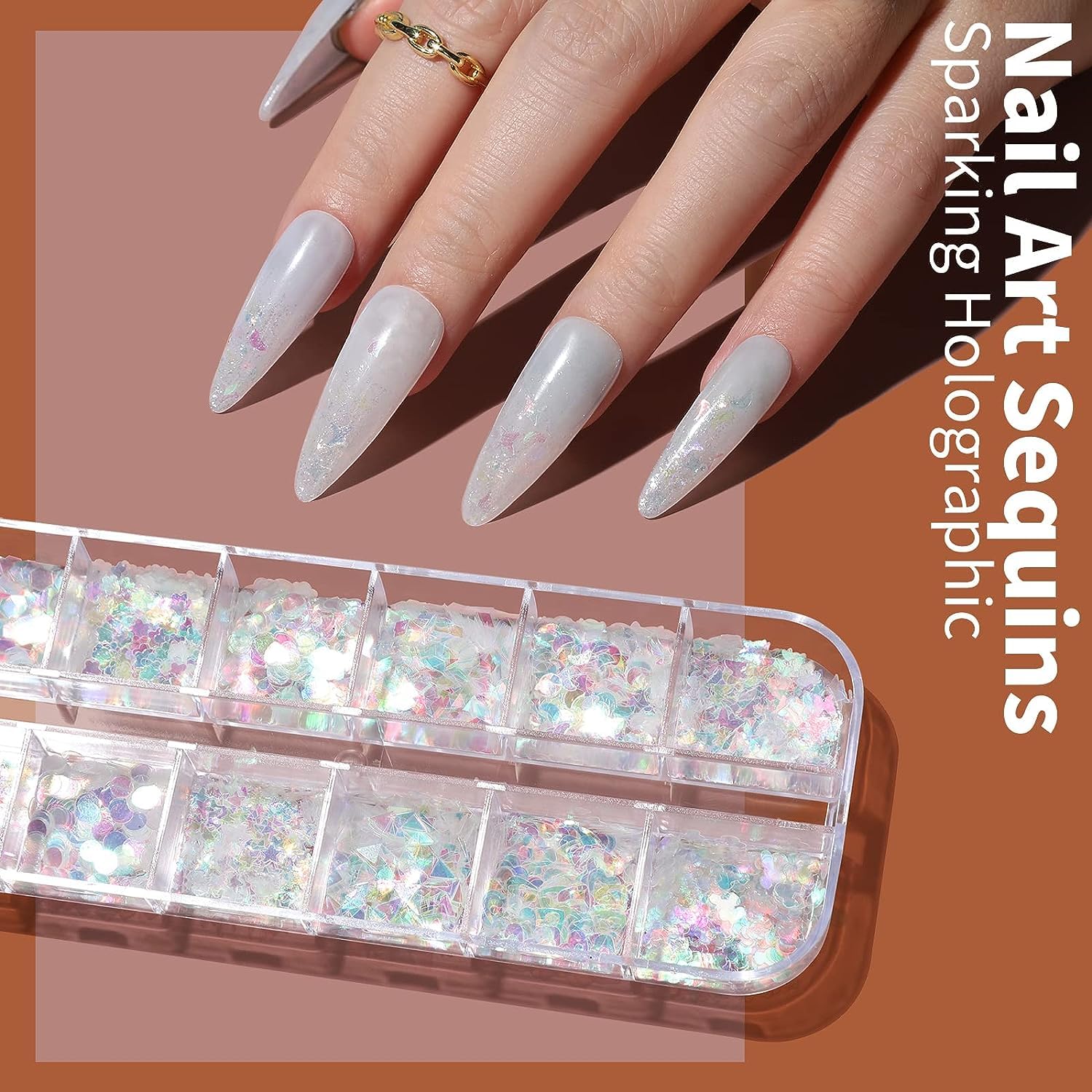 Gleevia Professional Nail Art Brushes Set - Nail Design Kit with Dotting Pens, Stickers, Butterfly Sequins, Foils, Iridescent Flakes & Rhinestones for DIY Manicure - Perfect for Home Salon, Party Nails & Professional Nail Artists (Black)
