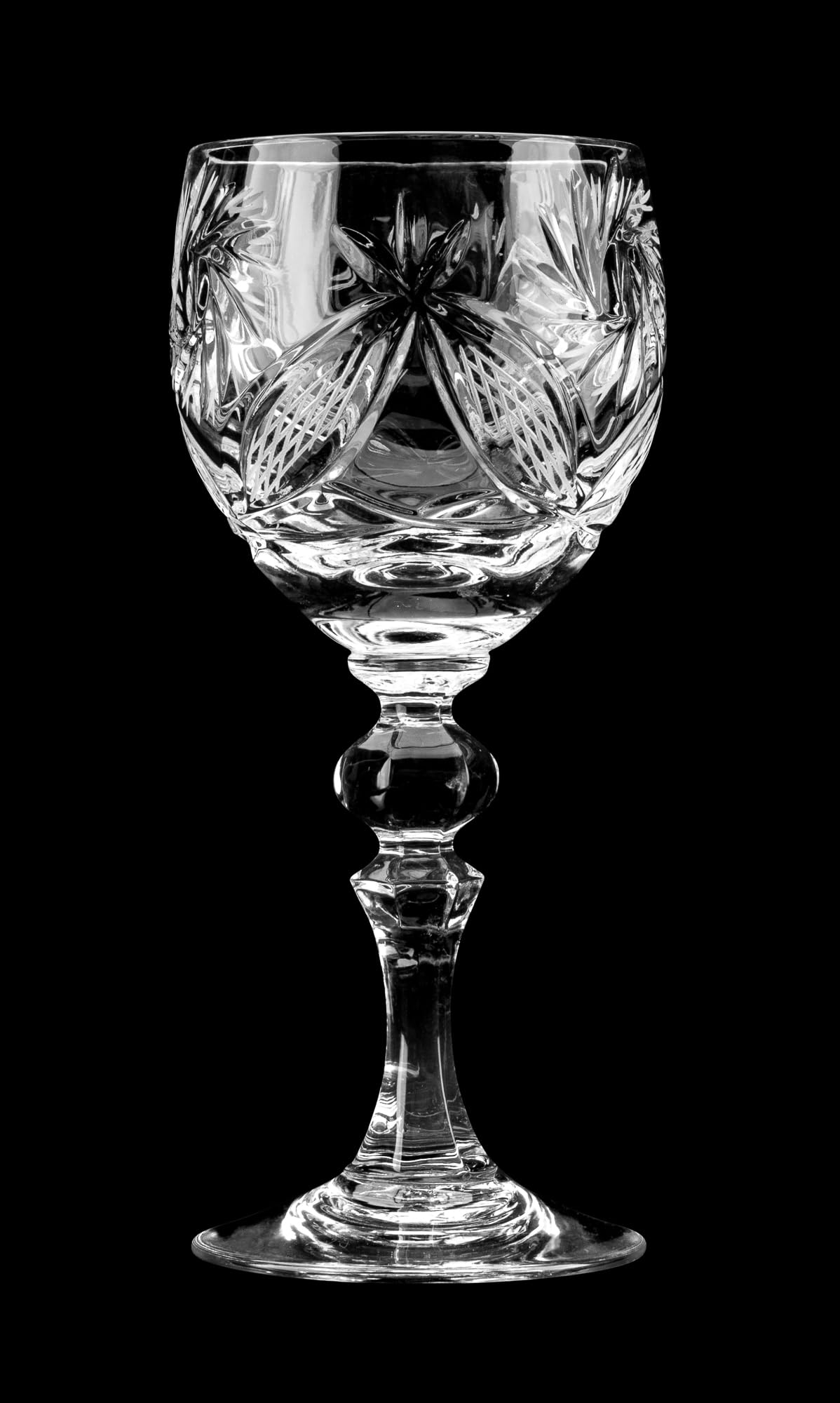 Premium Set of 6 Handmade Russian Cut Crystal Shot Glasses - 65ml/2oz Long Stem Sherry Glasses for Cocktails, Vodka, Whiskey & Elegant Home Bar Decor