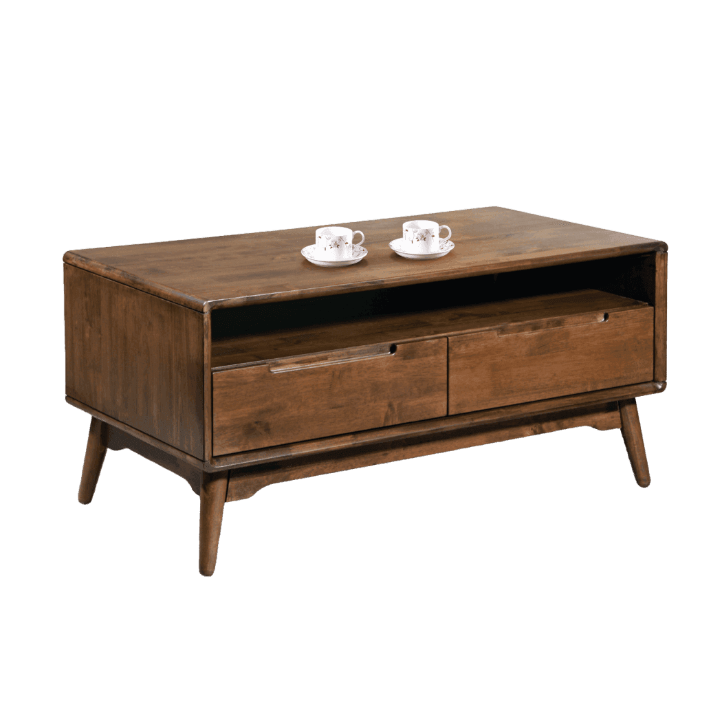 Khim Solid Wood Coffee Table 100cm - Modern Rustic Living Room Furniture for Home & Office Decor