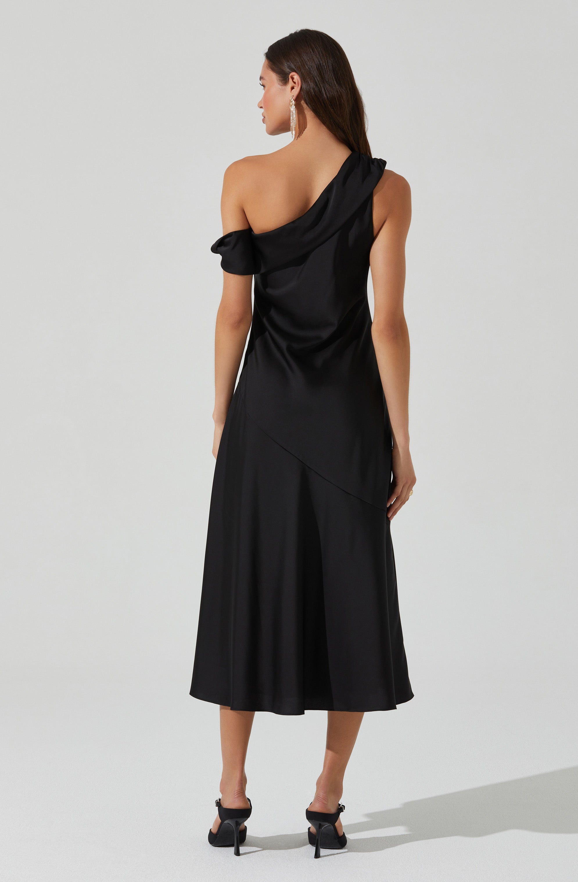 Orissa Satin Off Shoulder Dress for Women - Elegant Evening Party Gown with Flowy Skirt - Perfect for Weddings, Prom, Cocktail Parties & Date Nights