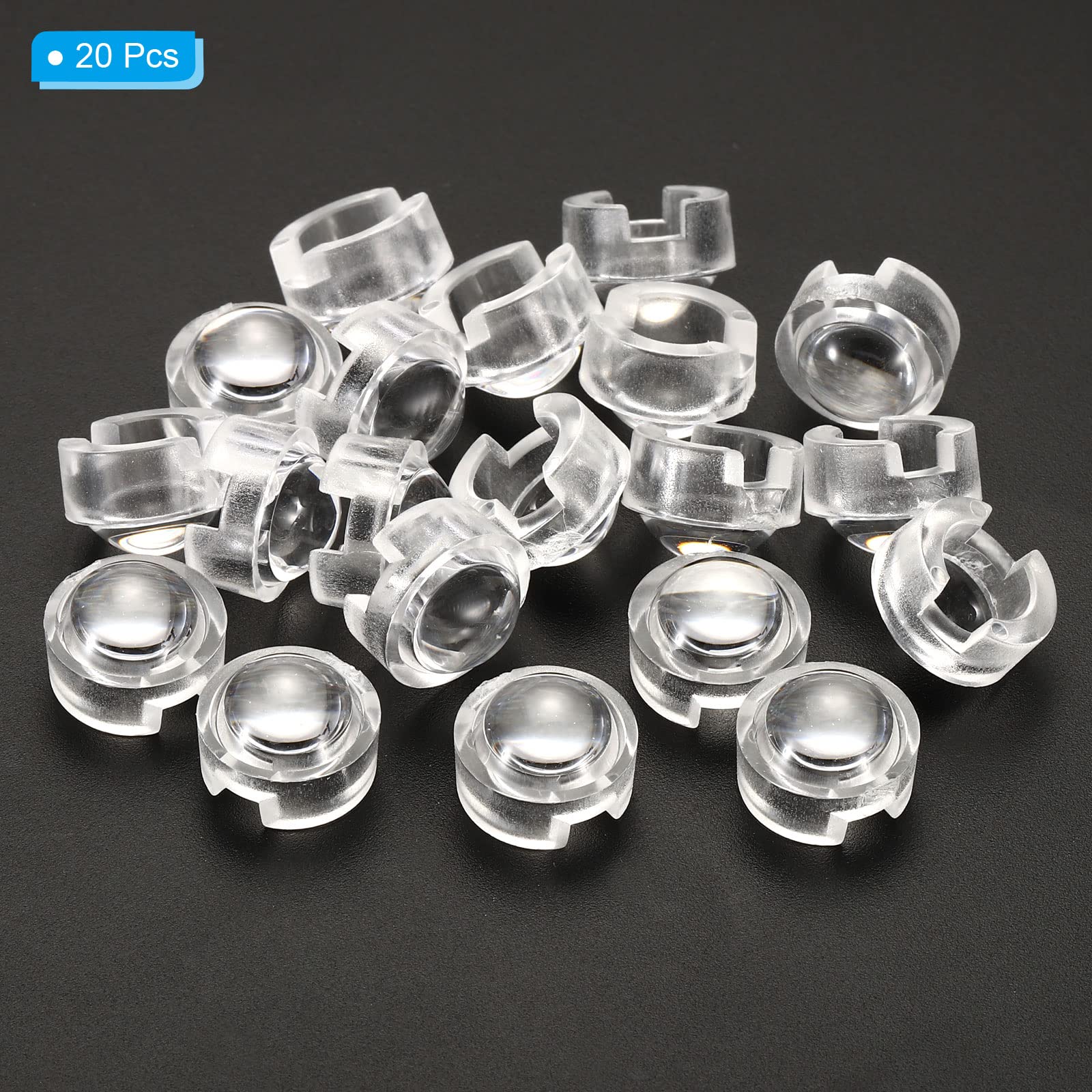 **13mm LED Convex Lens 20 Pack - 45 Degree Beam Angle Acrylic Optical Condenser Lens for 1W 3W LED Beads & Infrared Cameras - Clear Transparent for DIY Lighting, Projectors & Security Cameras**