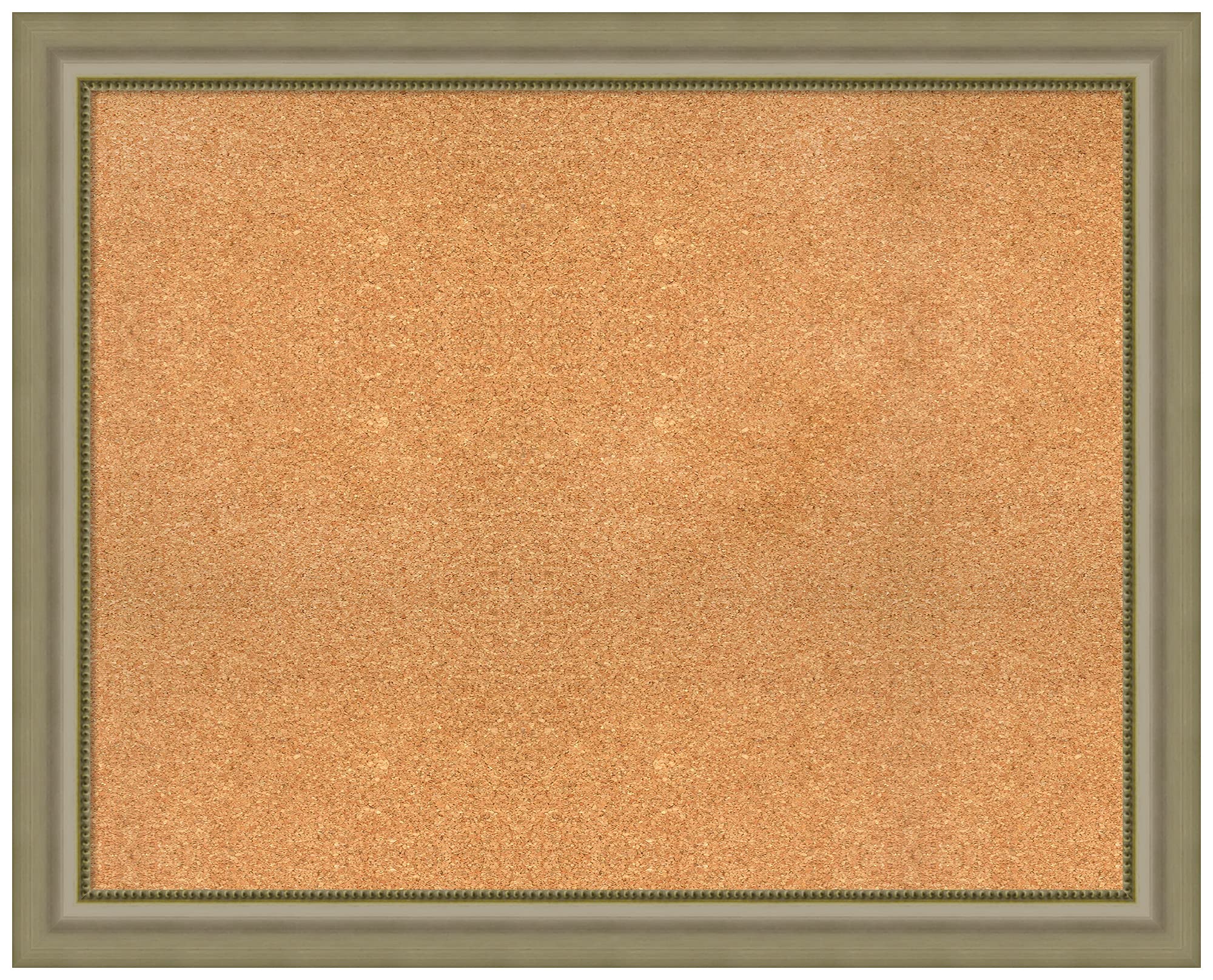 Custom Natural Cork Bulletin Board 41x33 Inches - Vegas Silver Wood Frame - Pin Board, Memo Board, Organization Board for Home Office, Classroom, or Dorm Room - Available in Various Sizes