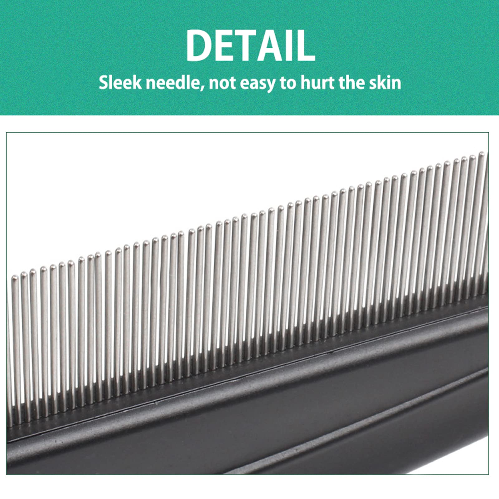 2 Pack Stainless Steel Fine Tooth Combs - Gentle on Scalp, No Skin Damage, High Strength Teeth for Humans & Pets - Perfect for Detangling, Styling, and Removing Tear Stains from Dogs & Cats