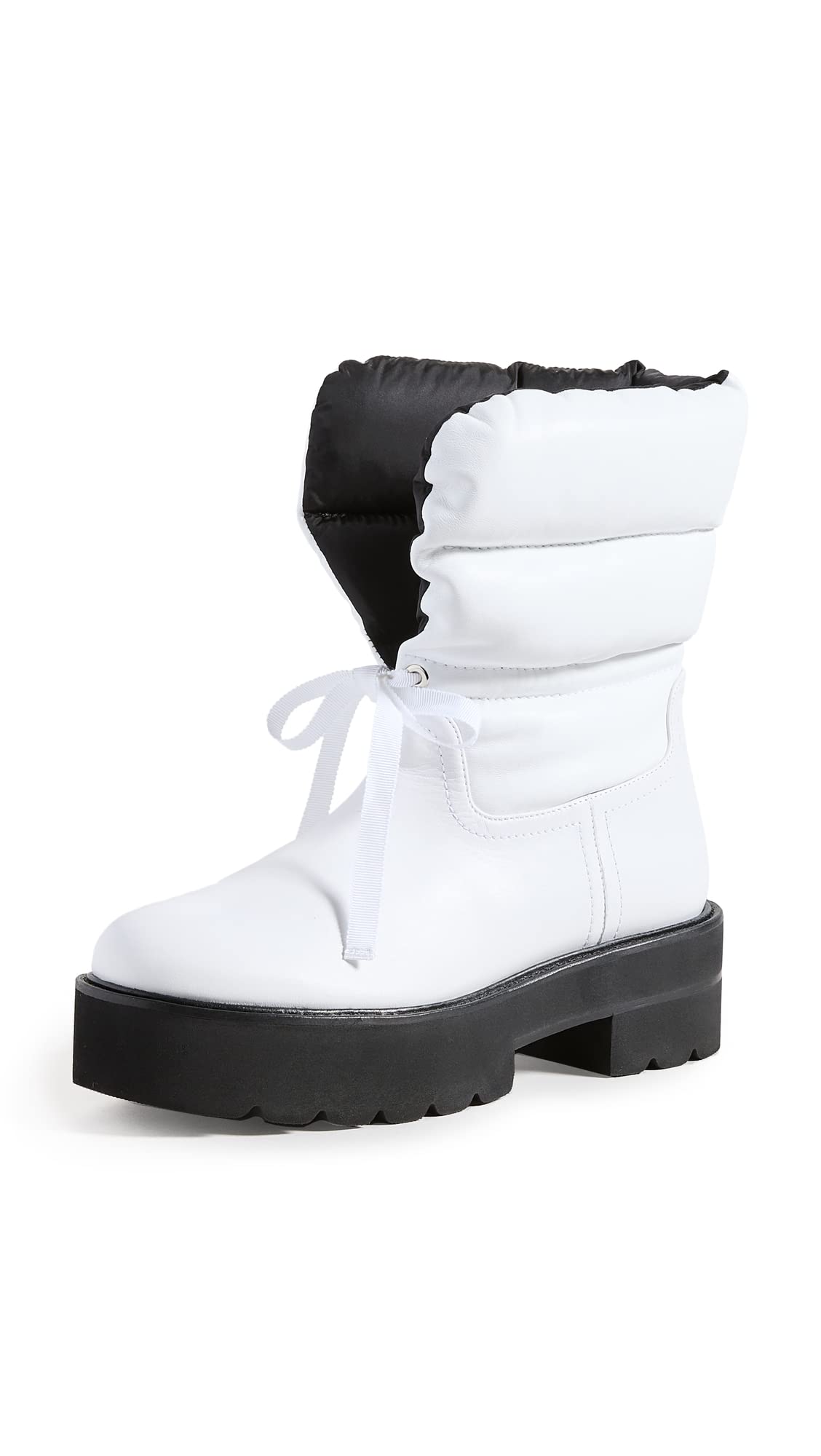 Stuart Weitzman Women's Tyler Ultralift Booties - White/Black - Size 6.5 Medium (US) | Comfortable Ankle Boots for Work, Casual Outfits & Fall/Winter Fashion