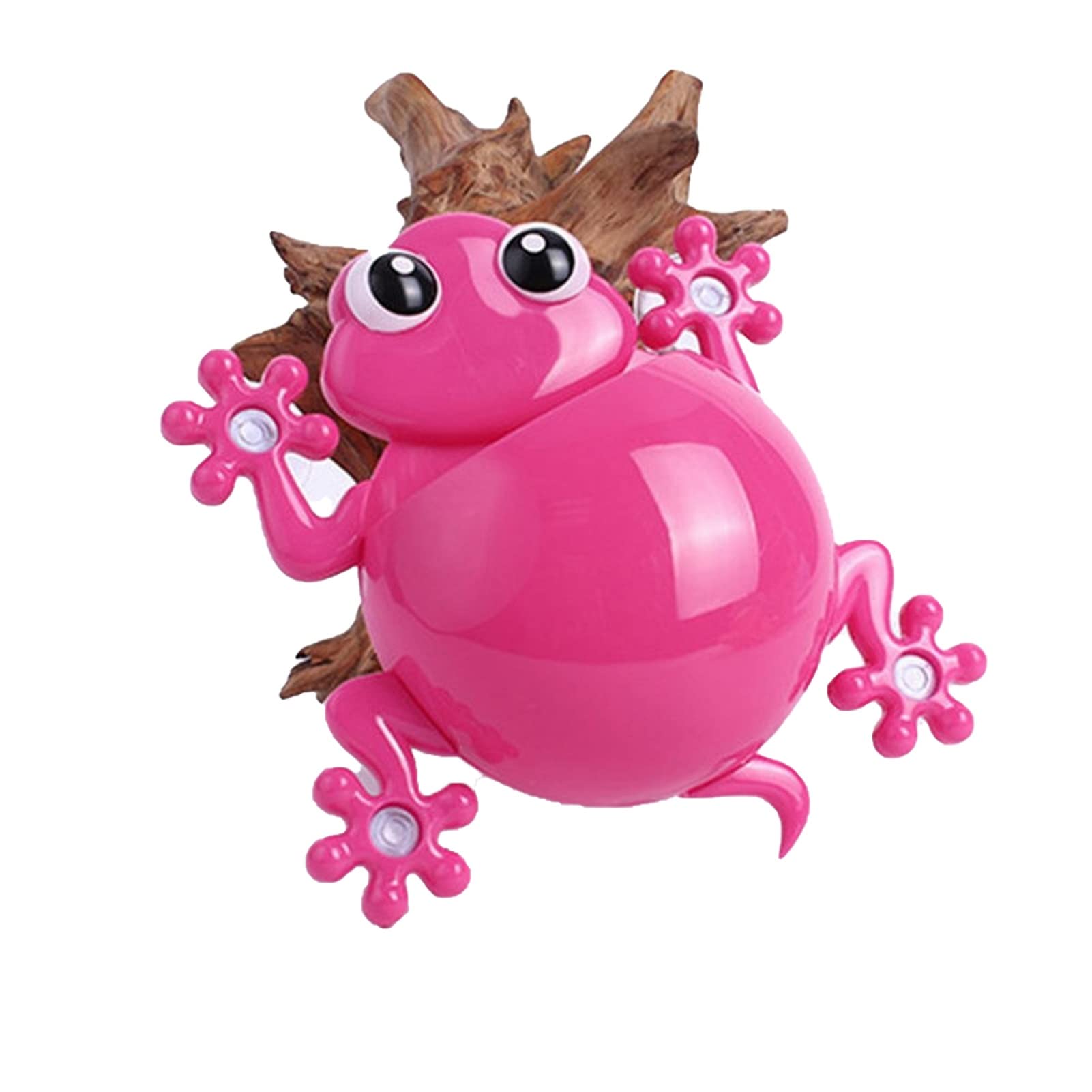 ZHAFG Cartoon Animal Gecko Toothbrush Holder with Suction Cup - Rose Red Bathroom Organizer for Kids | Toothpaste & Toothbrush Storage | Fun Bathroom Accessories for Children's Room Decor