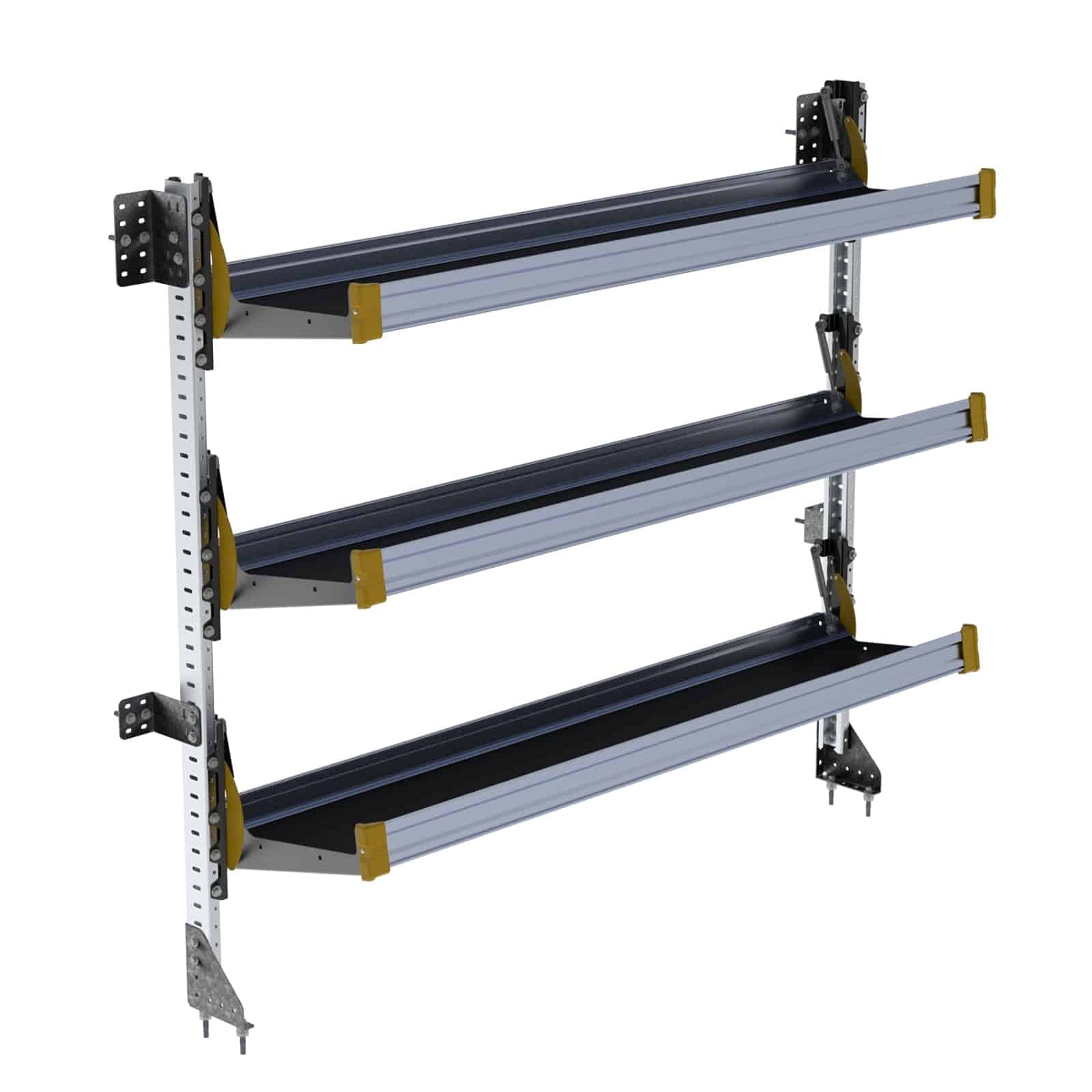 Fold-Away Van Shelving Unit with 3 Adjustable Shelves - 64