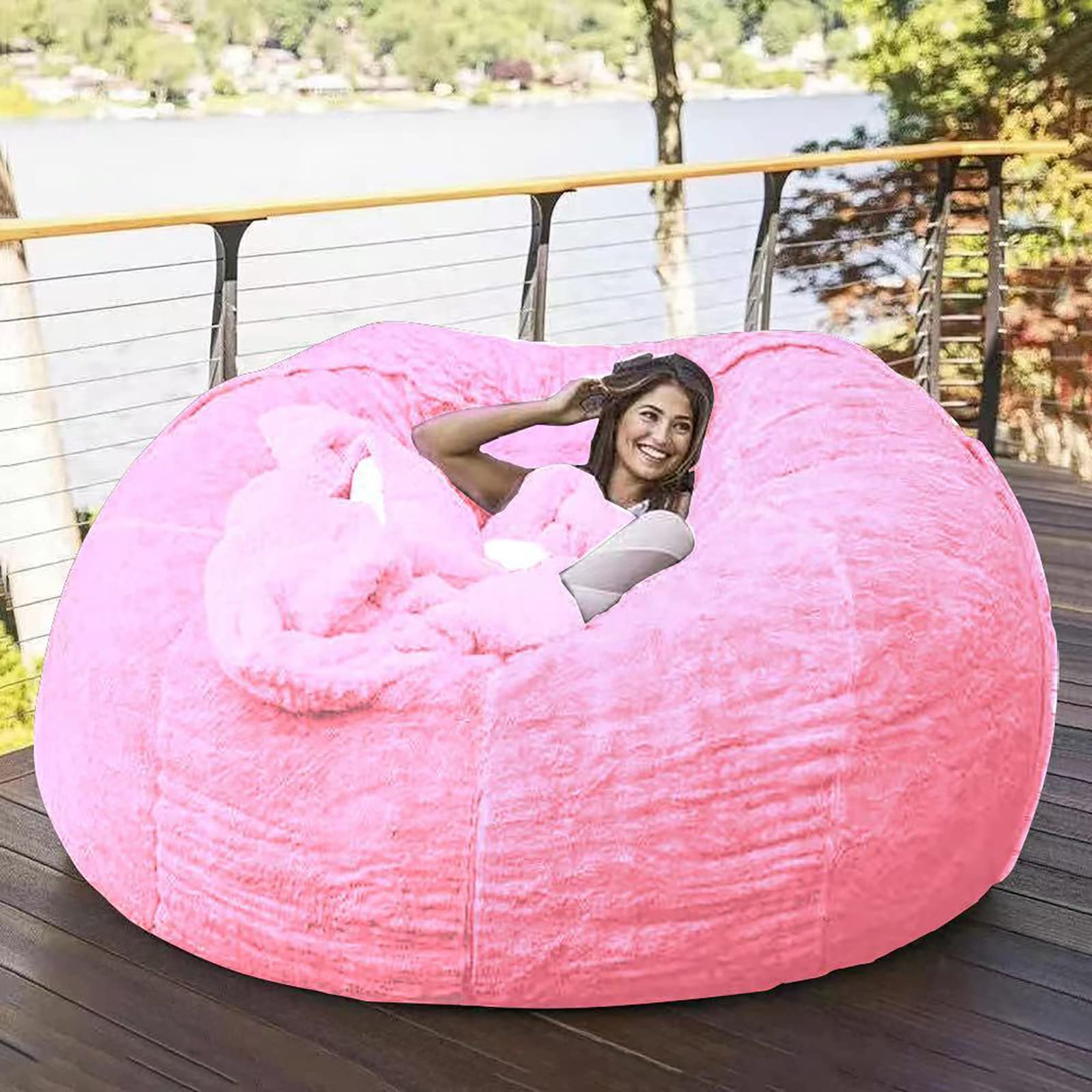 Large Microsuede Bean Bag Chair Cover - Plush Storage Bag for Giant Stuffed Toys & Sofa Bed, Breathable & Comfortable Foam Filled Furniture for Adults (Perfect for Living Room, Game Room or Dorm Decor)