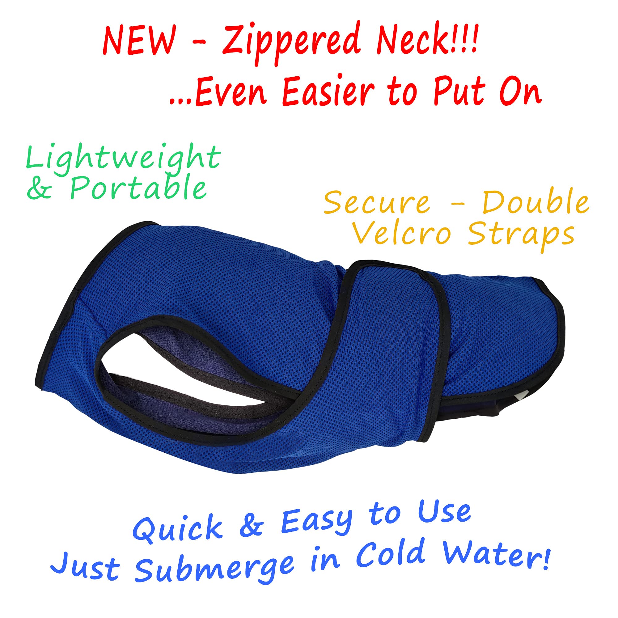 Dog Cooling Vest for Large Dogs - Lightweight & Breathable Summer Cooling Jacket (XL, 65cm, Blue) | Perfect for Outdoor Walks, Hiking & Hot Weather