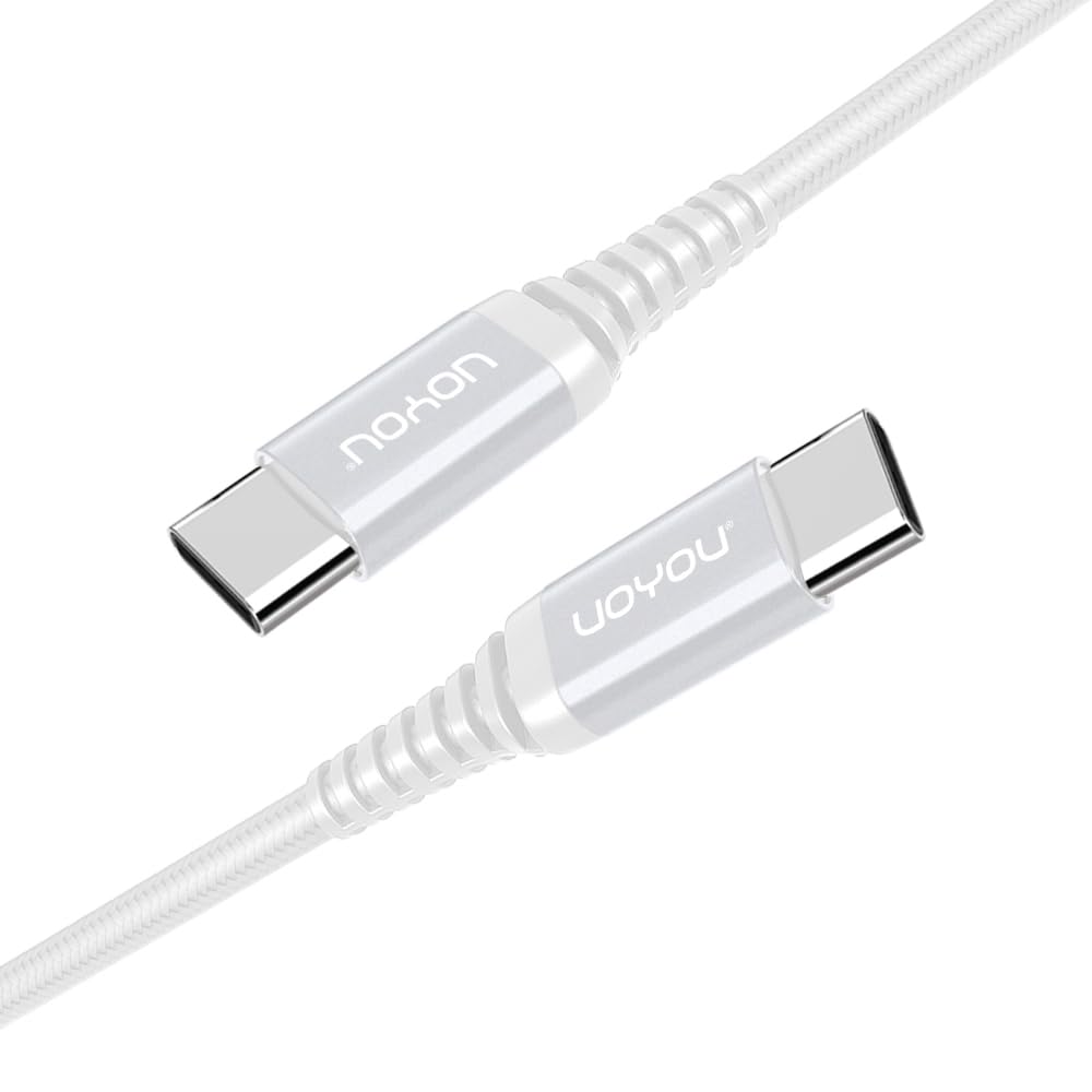 Premium USB C to USB C Fast Charging Cable - 6ft Nylon Braided Type C Cable for iPhone 15 Pro/Max, Samsung Galaxy S23/S22/S21 Ultra, Google Pixel 7/6, MacBook, Nintendo Switch & PS5 - Durable Charger for Home, Office & Travel