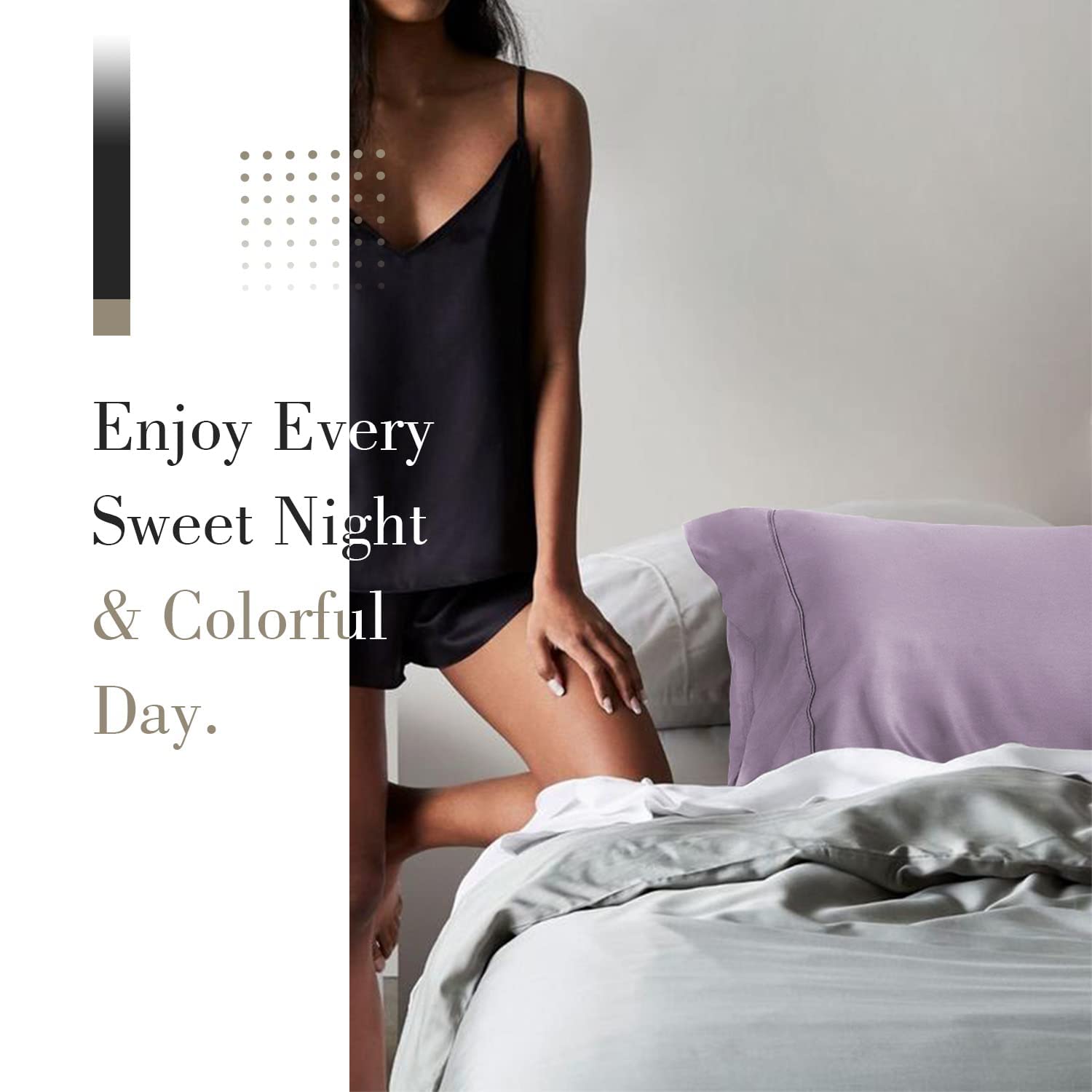Light Purple Cooling Pillowcases - 2 Pack (20x36 Inches) for Hot Sleepers & Night Sweat Relief - Breathable & Soft Bedding for Better Sleep