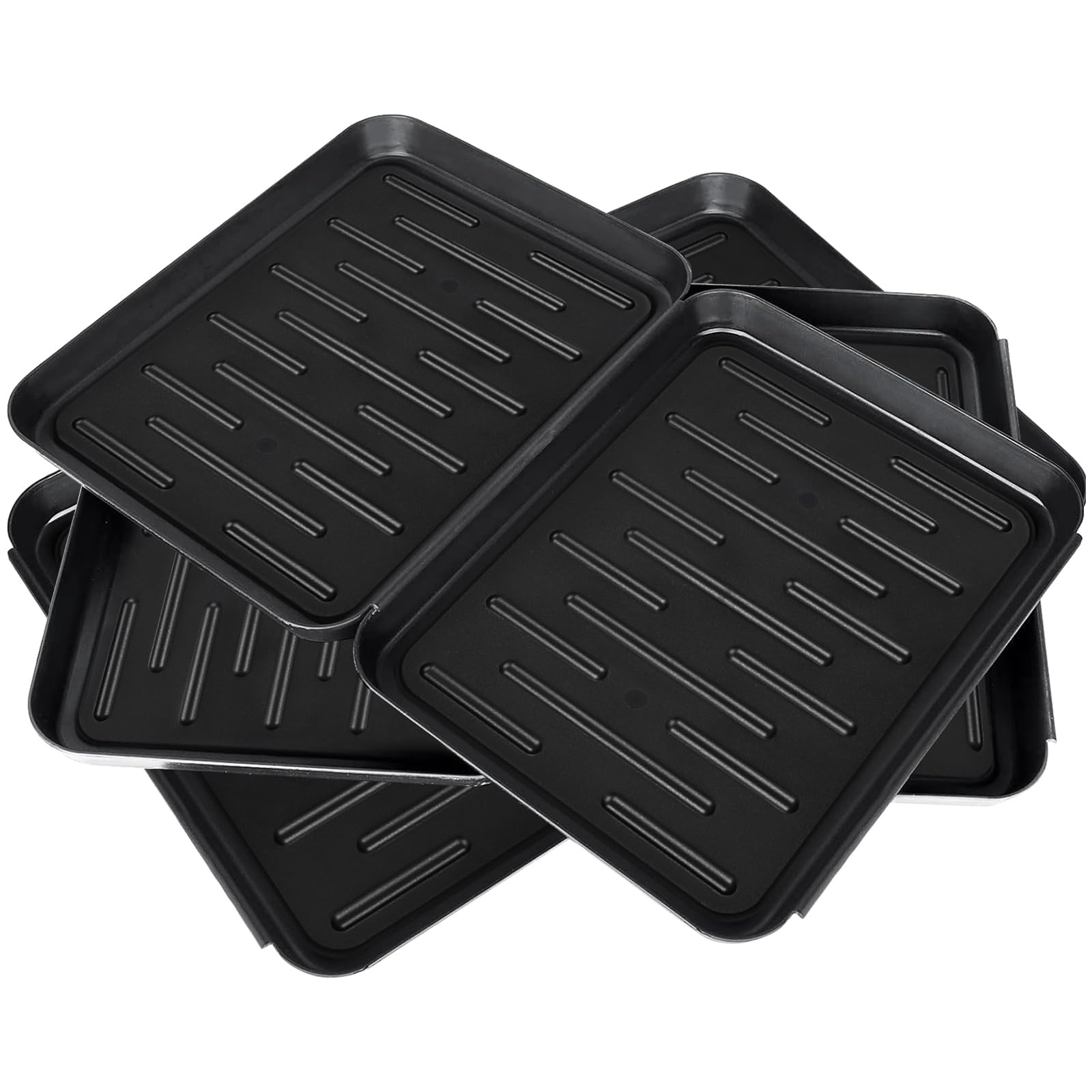 6 Pack Plastic Boot Tray - 13.8x10.8 Inch Waterproof Shoe Mat for Entryway & Mudroom - Perfect for Wet Shoes, Pet Bowls & Indoor Use