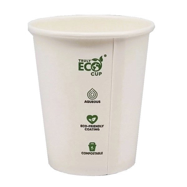 Eco-Friendly 8oz Single Wall Paper Cups - Aqueous Coated, Biodegradable & Compostable for Hot/Cold Beverages - Perfect for Coffee, Tea, Parties & Picnics