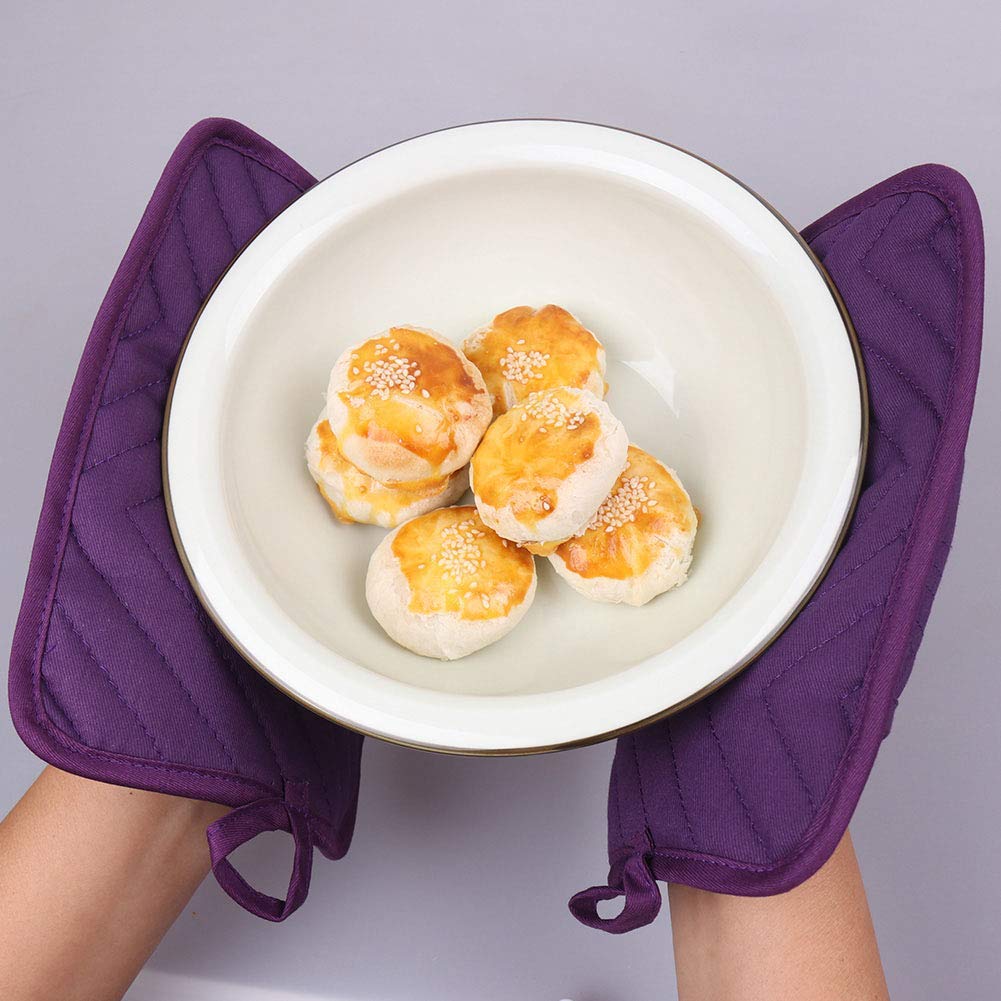 Anyi Heat Resistant Cotton Pot Holders for Kitchen - Purple Hot Pads with Pocket for Counter Table | Perfect for Cooking, Baking & Serving Hot Dishes