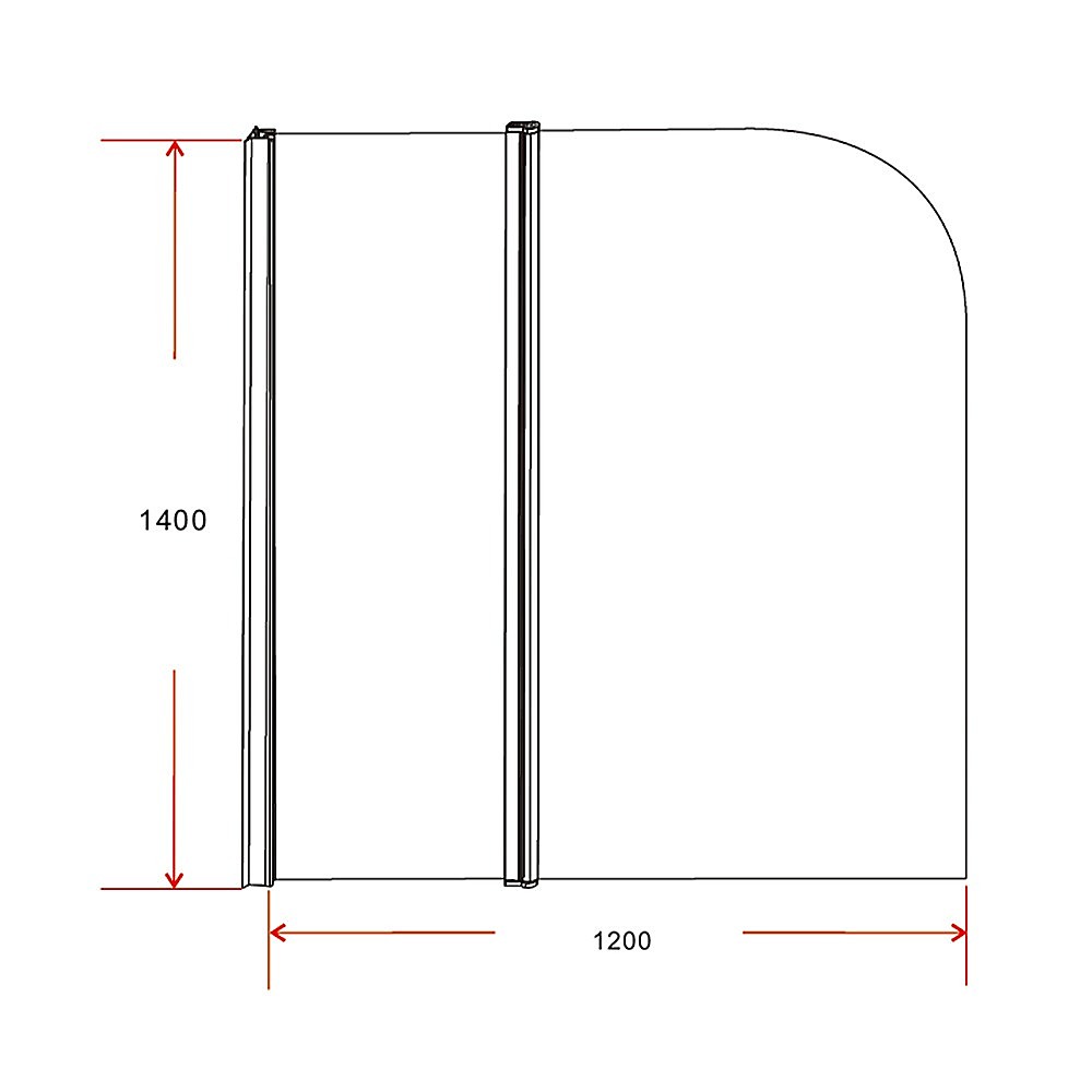 180 Degree Pivot Shower Door with 6mm Tempered Safety Glass - 1200x1400mm Bathroom Enclosure by Della Francesca | Modern Frameless Design for Walk-In Showers & Bathtub Screens