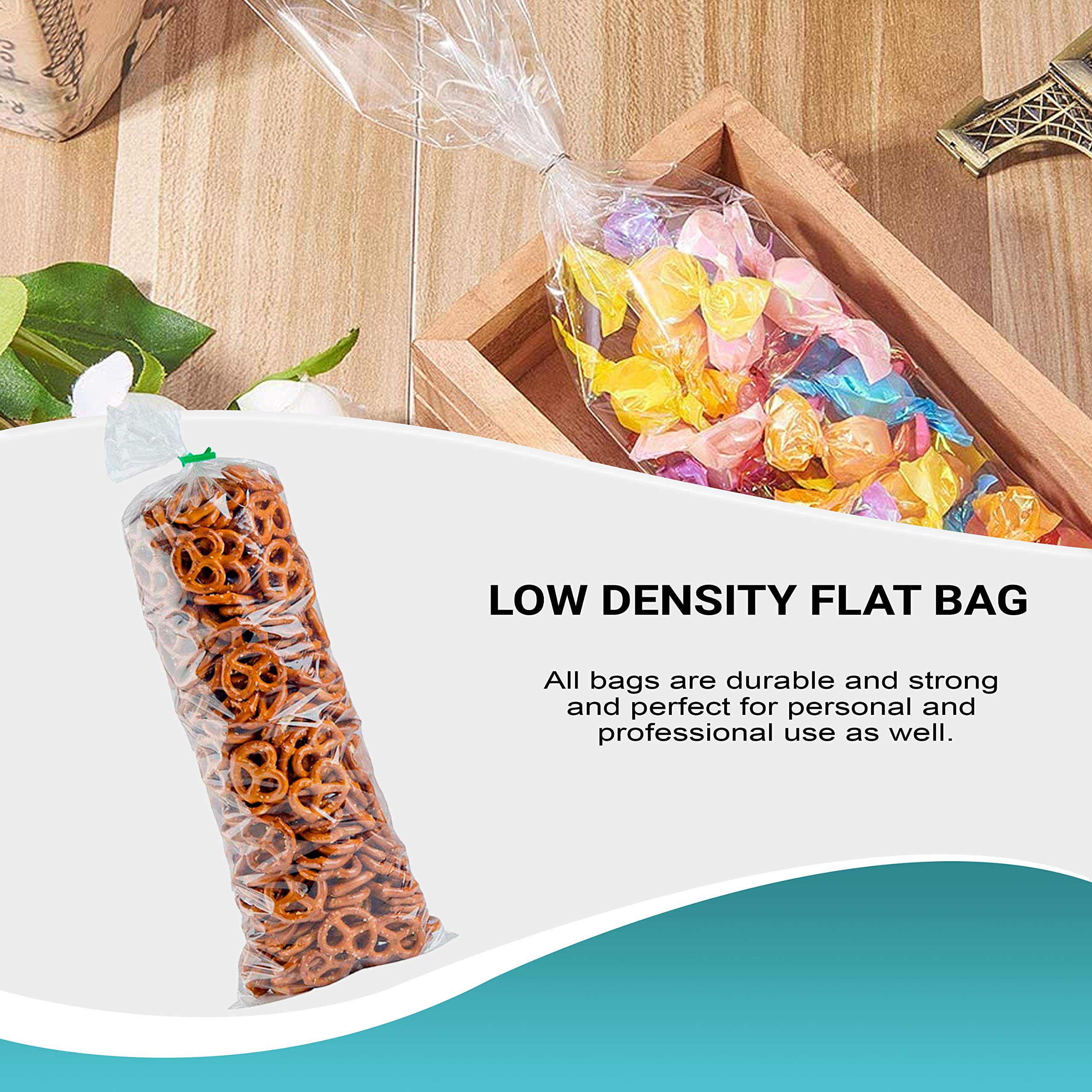 APQ 9x18 Inches Clear Plastic Bags for Packaging - Pack of 1000 Polyethylene Flat Bakery Bags with Open Top | 4 Mil Tear Resistant Food Storage Bags for Popcorn, Homemade Bread, Cookies & Pastries | Ideal for Bakeries, Cafes & Home Baking