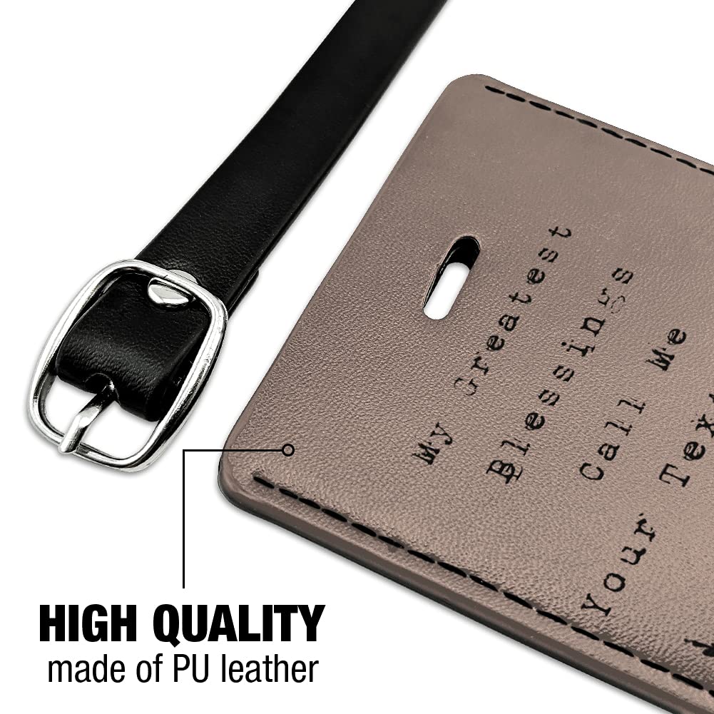 Personalized Leather Luggage Tag - Custom 1 Line Engraved ID Card Holder for Travel Bags & Suitcases | Perfect for Business Trips, Vacations & Gift Giving