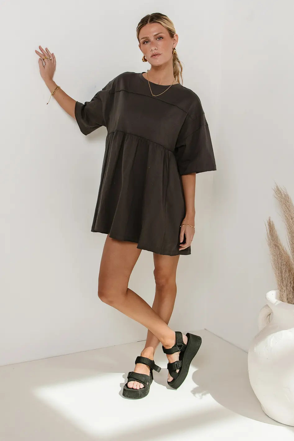Lennox Mini Dress in Grey - Stylish & Comfortable Women's Casual Dress for Parties, Dates & Everyday Wear