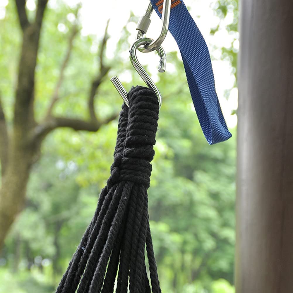 Outdoor Hanging Swing Chair Hammock - Portable Cotton Hammock Chair for Garden, Patio, Deck, Yard - Perfect for Camping, Bedroom & Indoor/Outdoor Relaxation (Gray) - Great for Reading, Lounging & Sunbathing