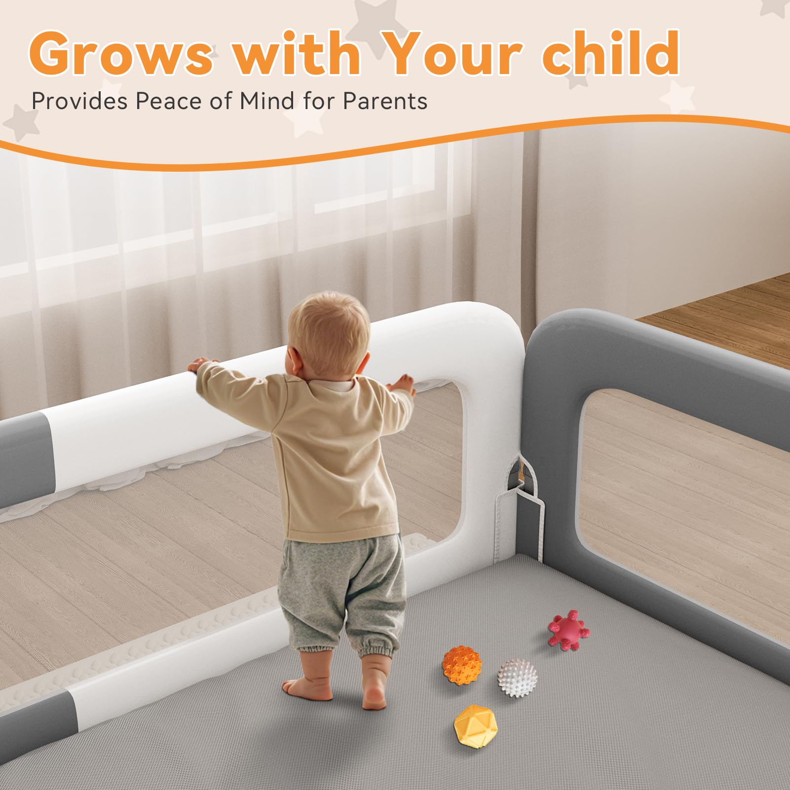 Toddler Bed Rail with U-Shaped Base - Safety Guardrail for Kids, Foldable & Sturdy Bedside Protection (78.74