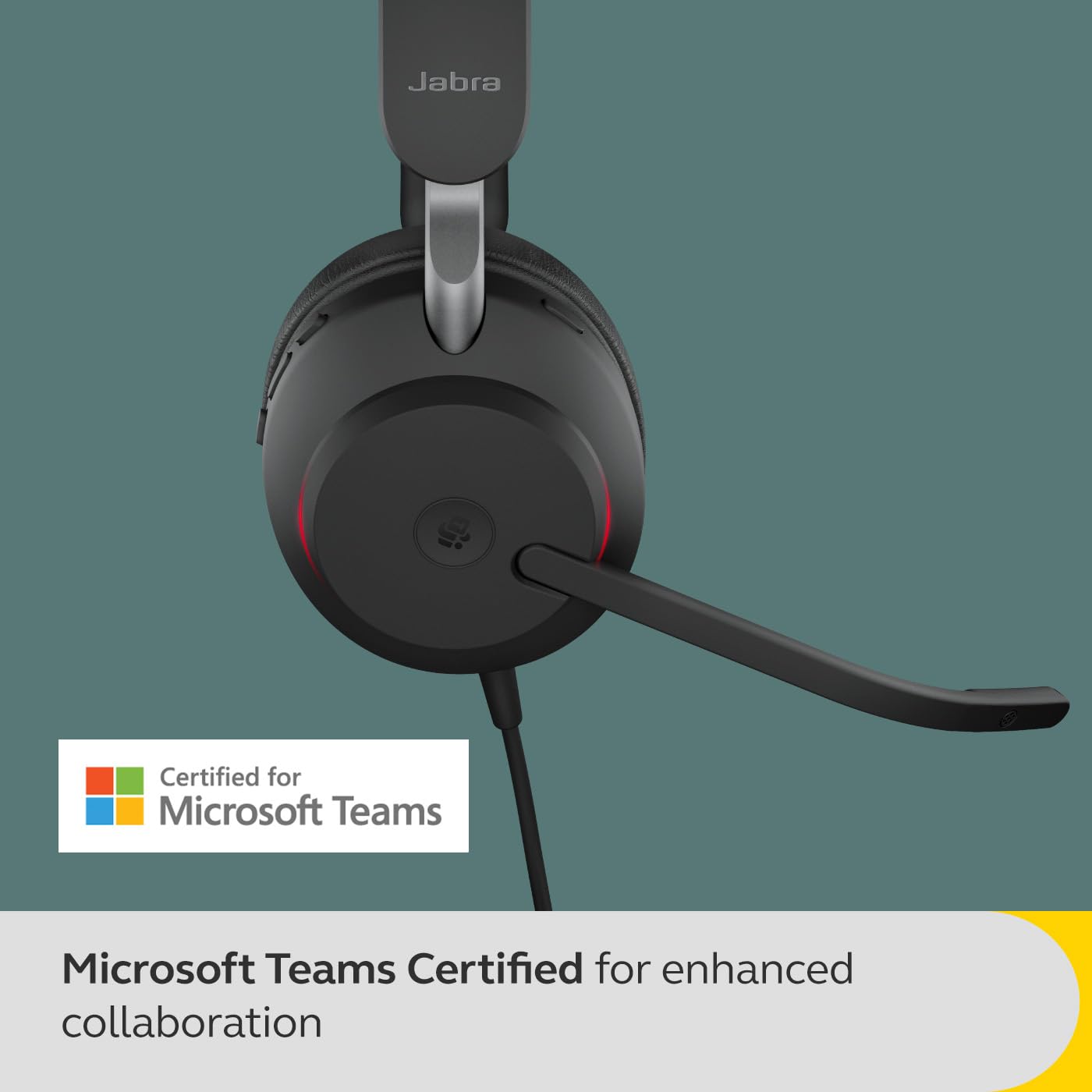 Jabra Evolve2 40 SE Wired Noise-Cancelling Mono Headset with 3-Microphone Call Technology & USB-A Cable - MS Teams Certified, Compatible with Zoom, Slack & All Major Platforms - Black - Perfect for Remote Work, Call Centers & Office Professionals
