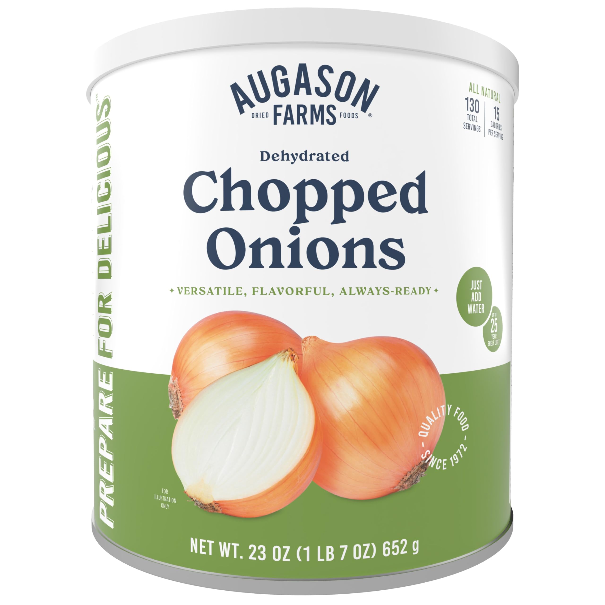 Augason Farms Dehydrated Chopped Onions Can - 130 Servings | Emergency Food Storage & Survival Supplies | Perfect for Camping, Cooking & Everyday Meals