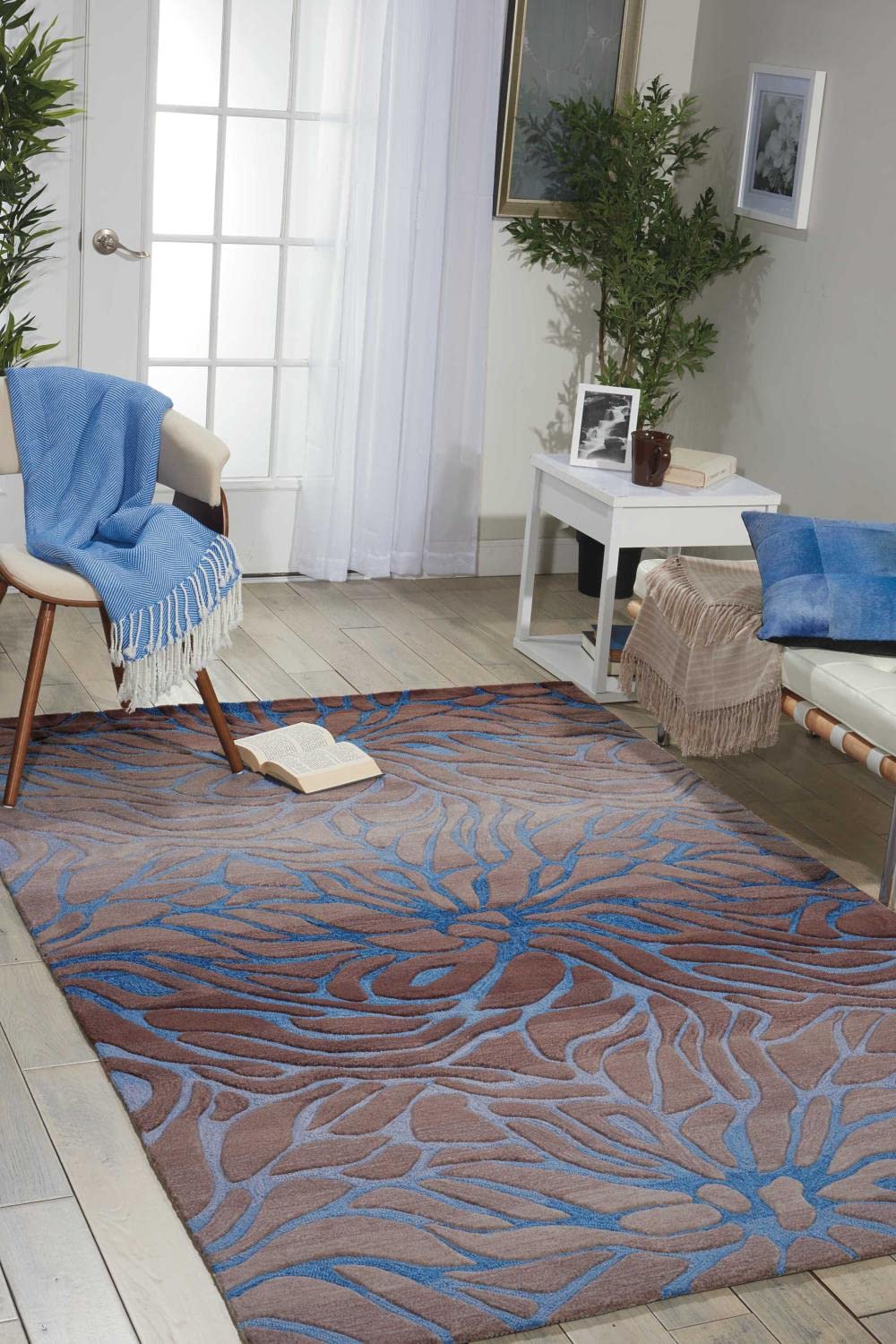 Nourison Contour Botanical Ocean Sand 7'3