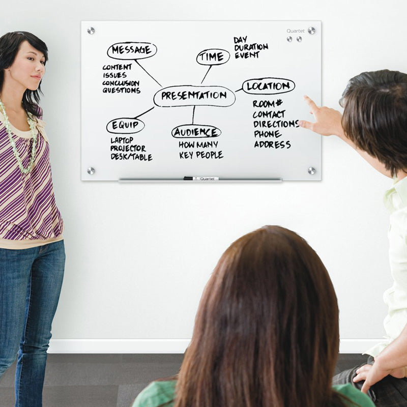 Magnetic Dry Erase Glass Whiteboard - 12x18 Inch Wall Mounted Glass Board for Office, Classroom & Home Use - Perfect for Meetings, Notes & Schedules