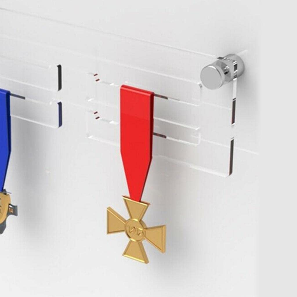 Luwecf Acrylic Medal Holder Display Rack - Wall Mount Medal Hanger for Awards & Trophies (3 Colors) - Perfect for Sports Trophies, Military Medals & Achievement Awards Display