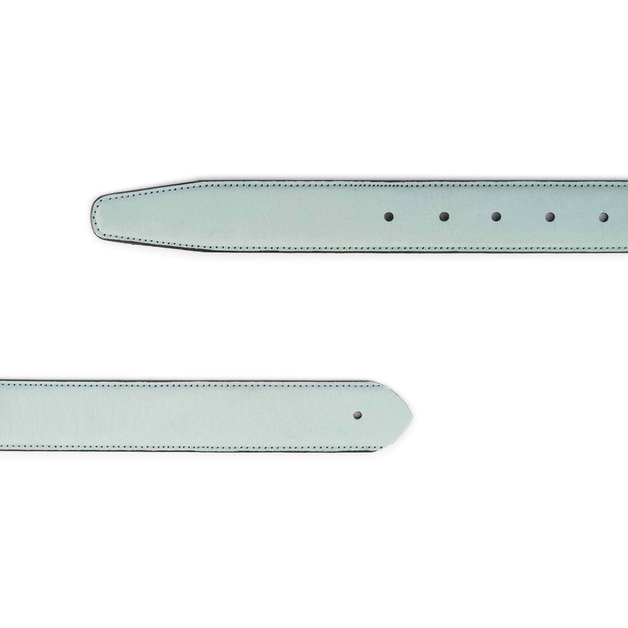 Genuine Pale Blue Leather Belt Strap for Ferragamo Buckles Replacement - Perfect for Dress Pants, Business Attire & Formal Occasions