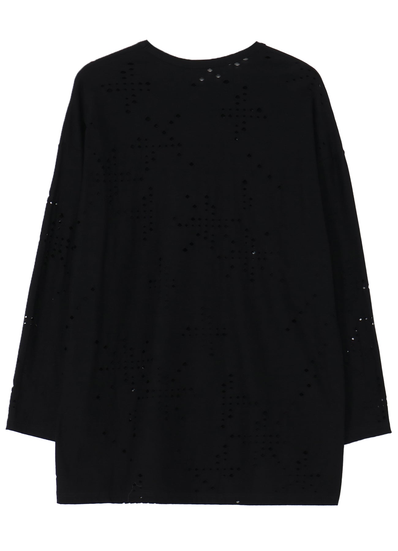 Soft Cotton Jersey Long Sleeve T-Shirt with Unique Hole Design - Oversized Fit for Women - Perfect for Casual Wear, Layering & Street Style Fashion