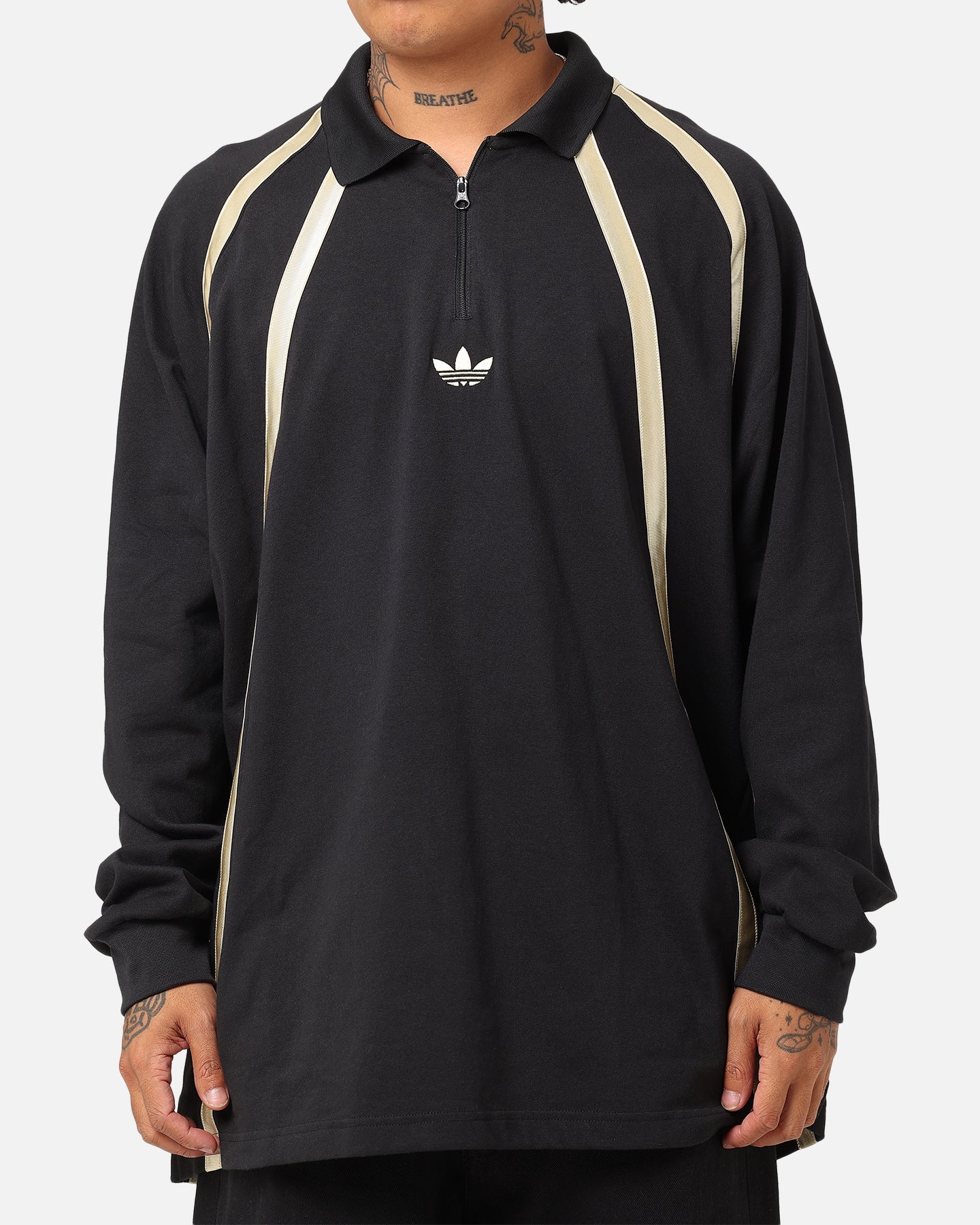 Adidas Rugby Long Sleeve Polo Shirt for Men - Moisture Wicking Performance Shirt - Black Athletic Top for Rugby, Golf & Casual Wear