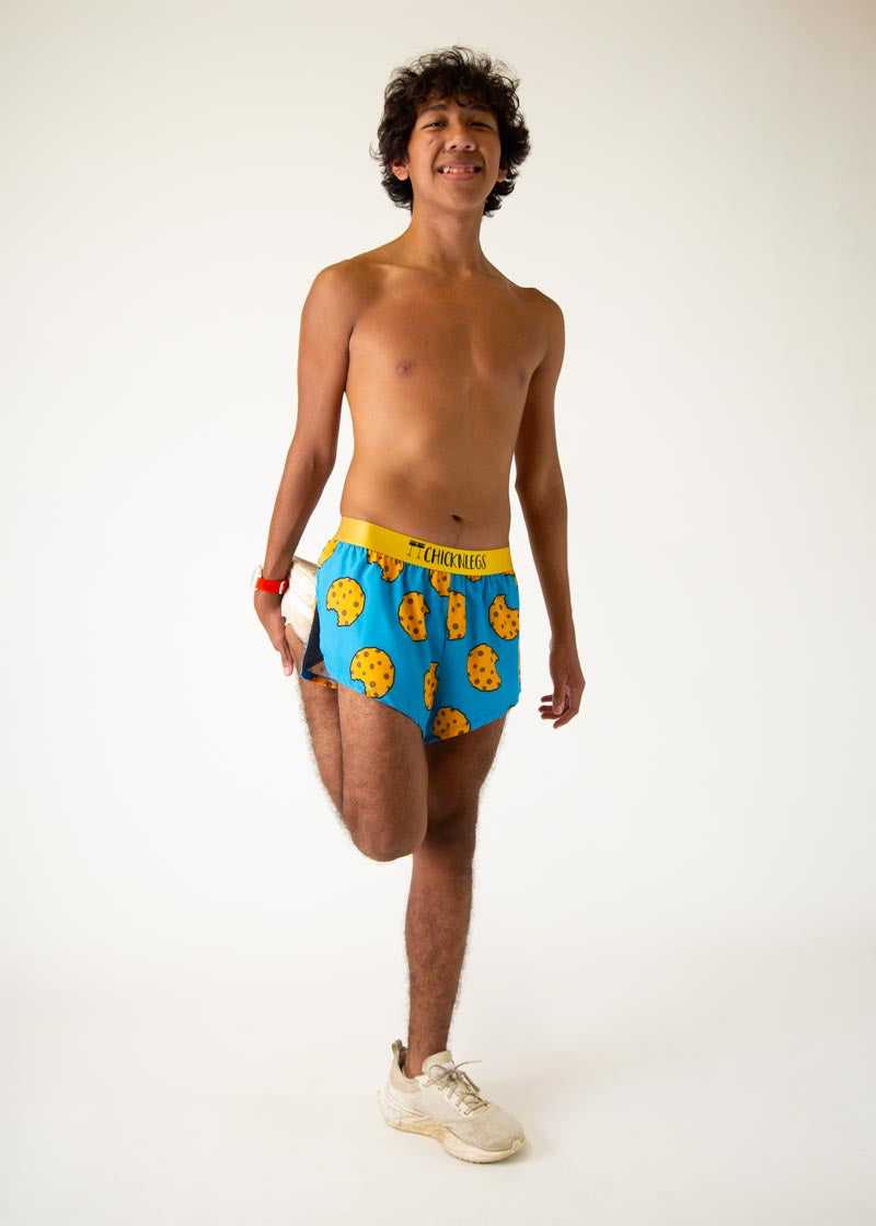 **Men's Chocolate Chip Cookies 2 Split Running Shorts - Lightweight & Breathable for Gym, Jogging & Outdoor Workouts**