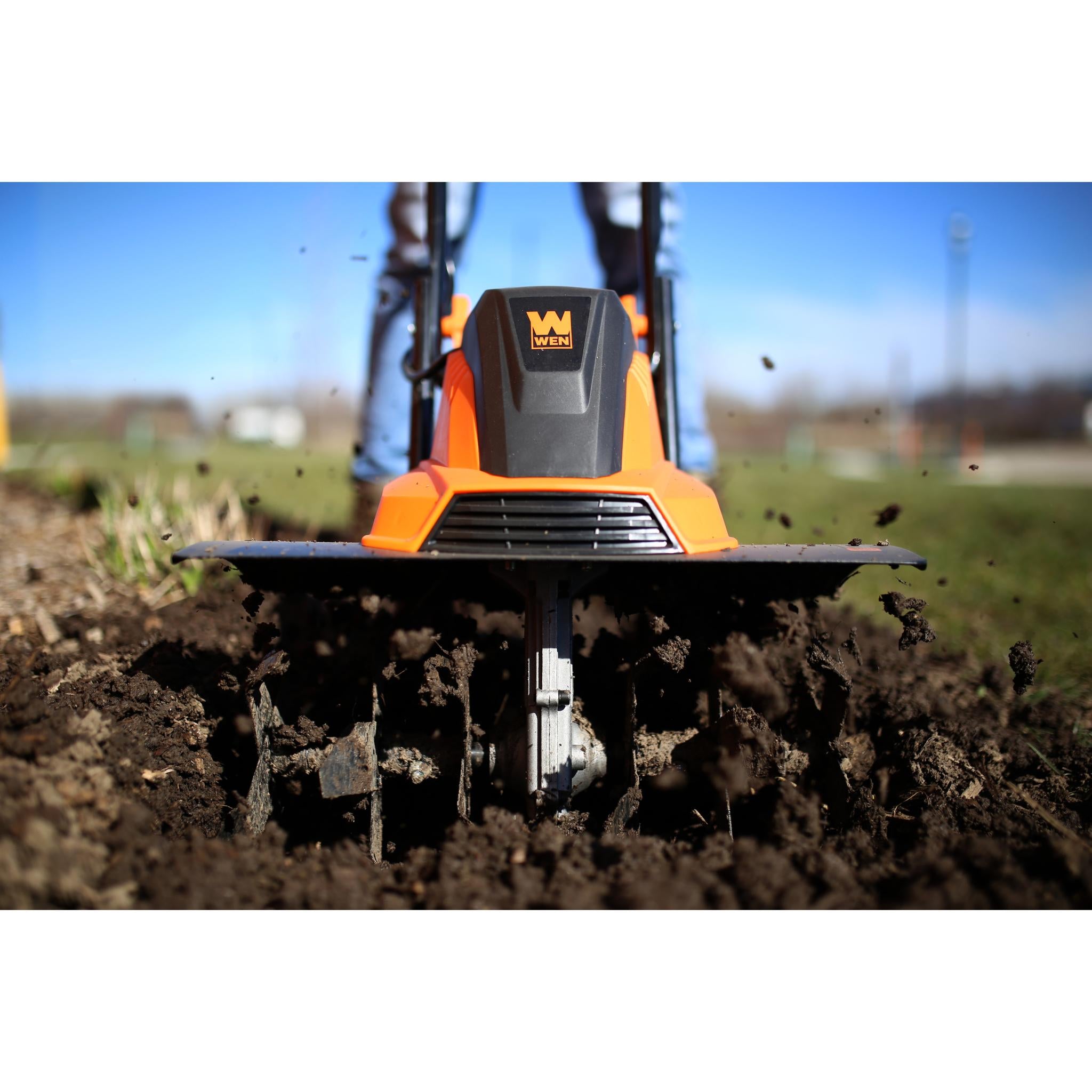 WEN TC1318 13.5 Amp 18 Inch Electric Tiller and Cultivator - Powerful Garden Soil Cultivator for Home Landscaping & Vegetable Gardens