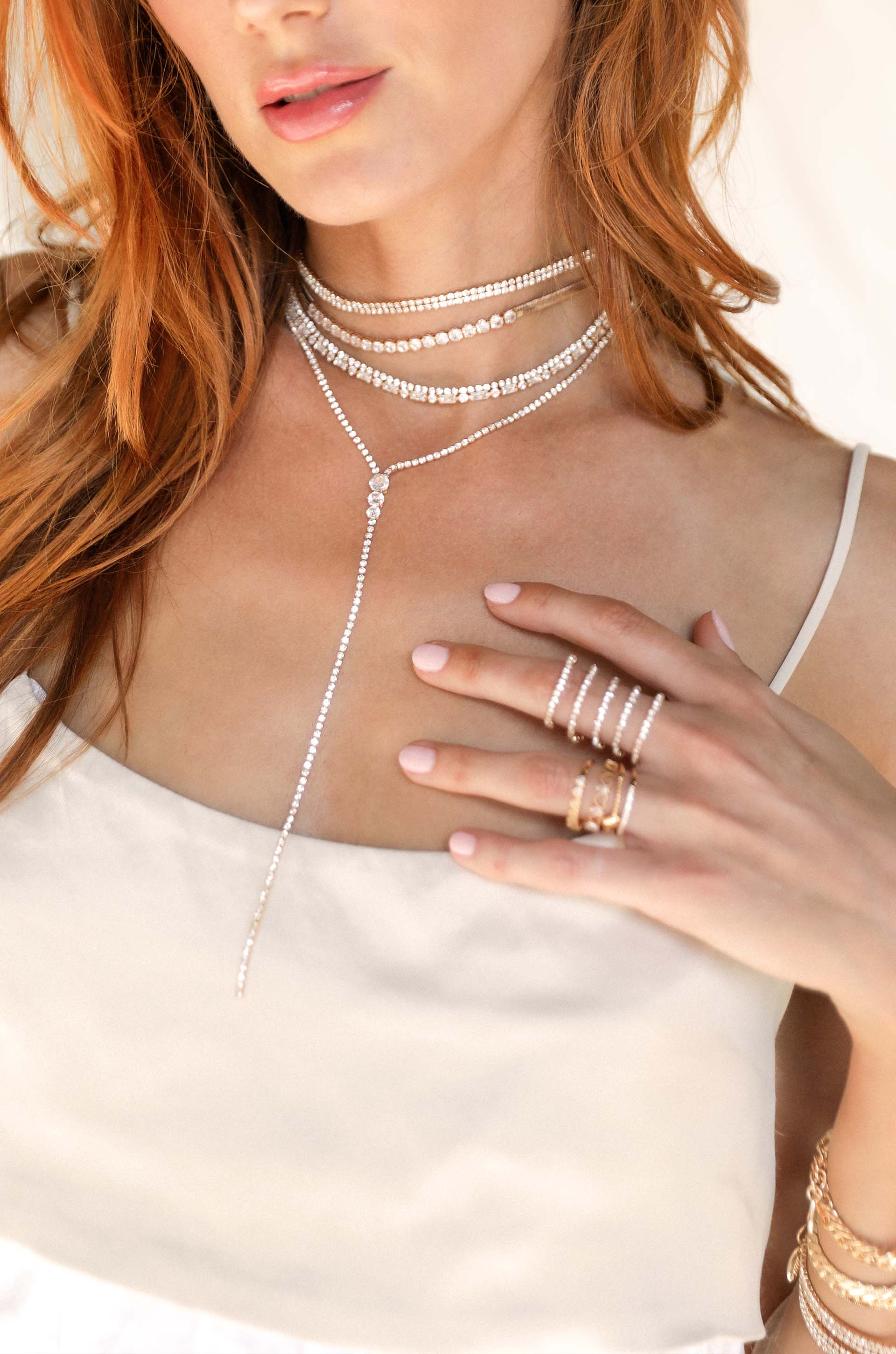 Elegant Crystal Snake Chain Necklace for Women - Dainty Layering Jewelry for Everyday Wear, Parties & Special Occasions