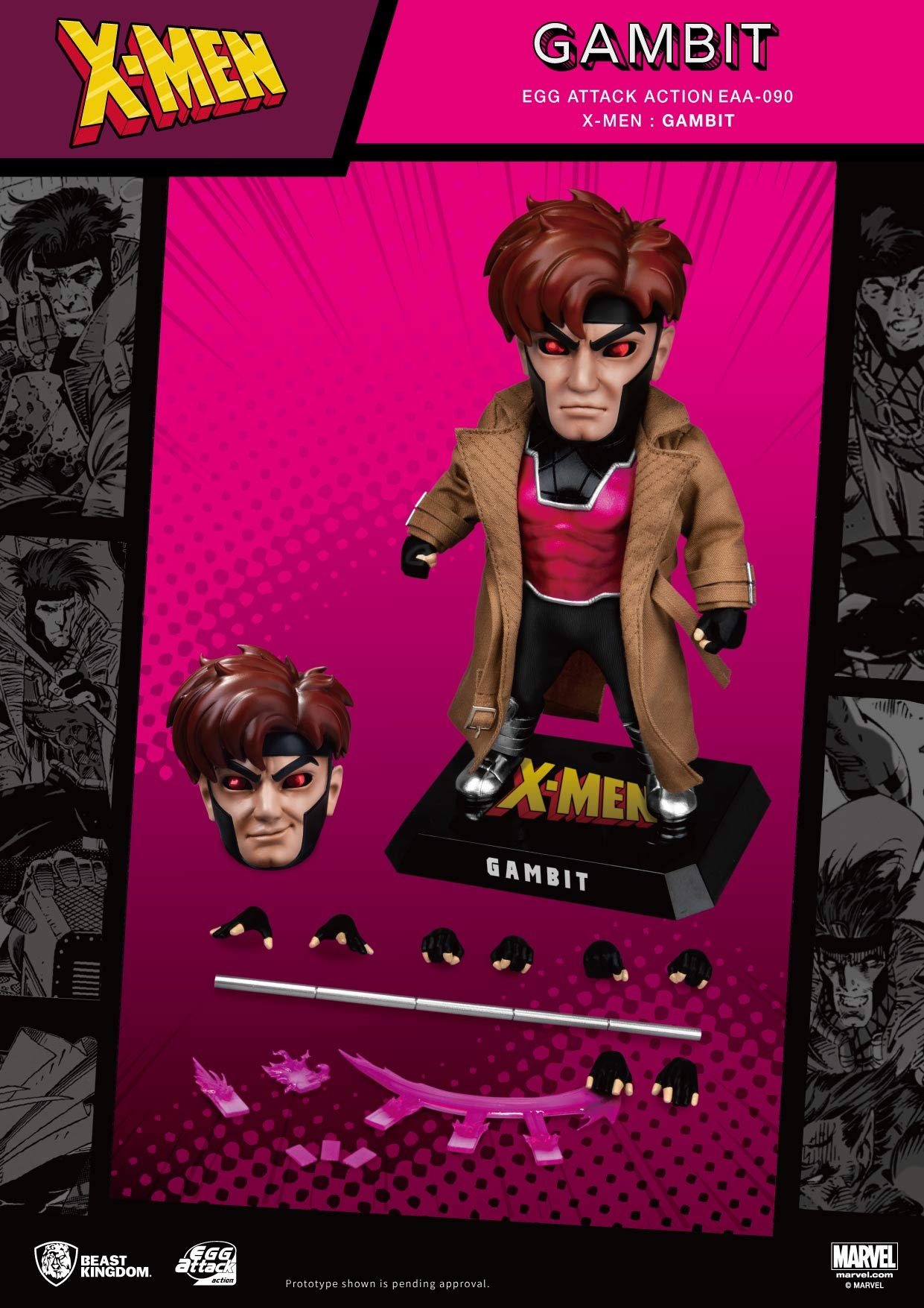 Beast Kingdom X-Men Gambit EAA-090 Egg Attack Action Figure - 6.3