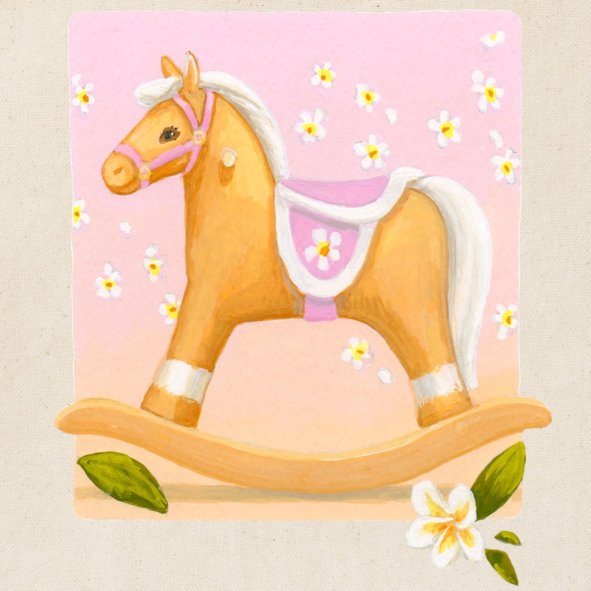 Palomino In Pink Rocking Horse Canvas Tote Bag - Eco-Friendly Reusable Shopping Bag for Groceries, Beach & Daily Use | CafePress